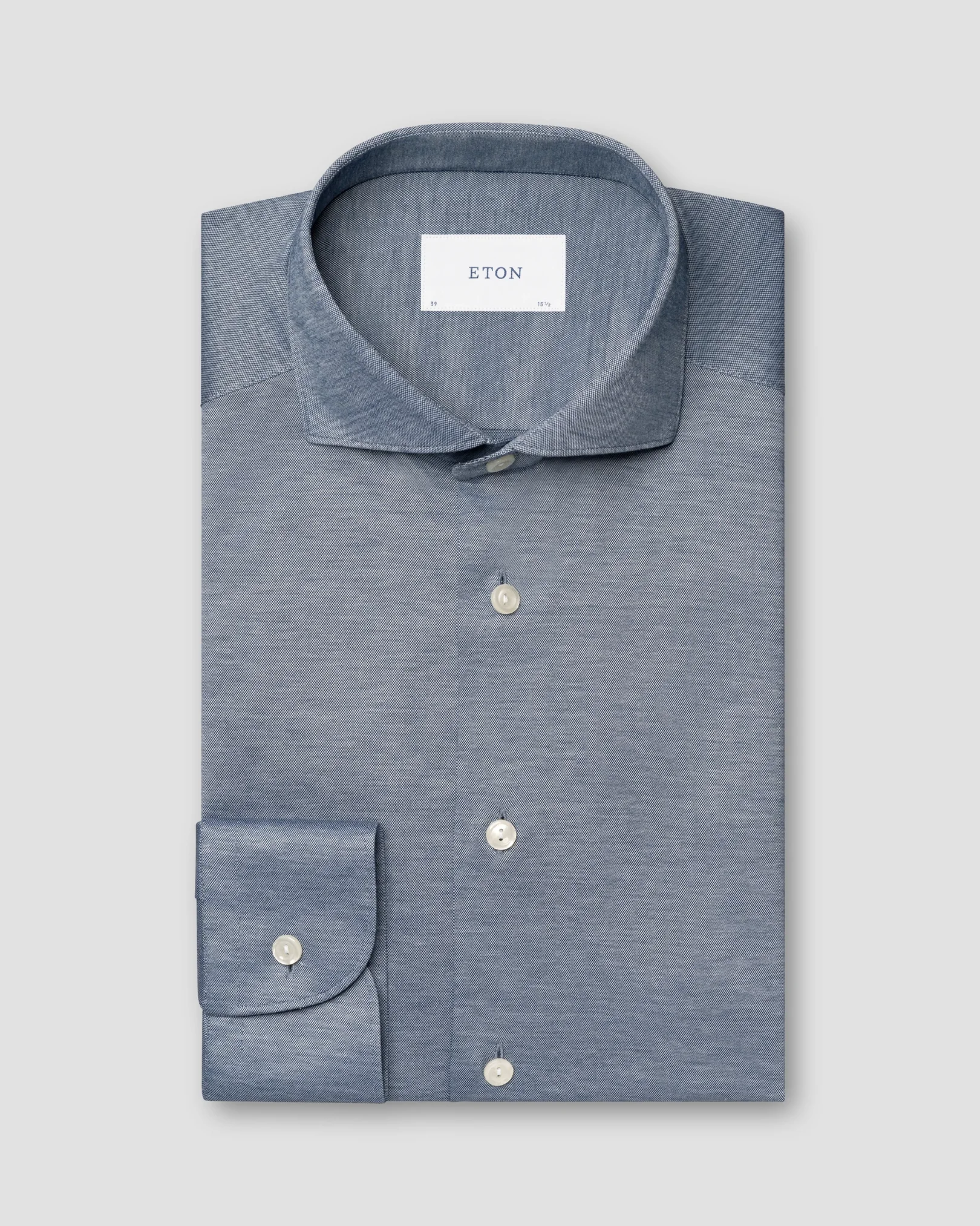 Eton - dark blue filo di scozia oxford shirt