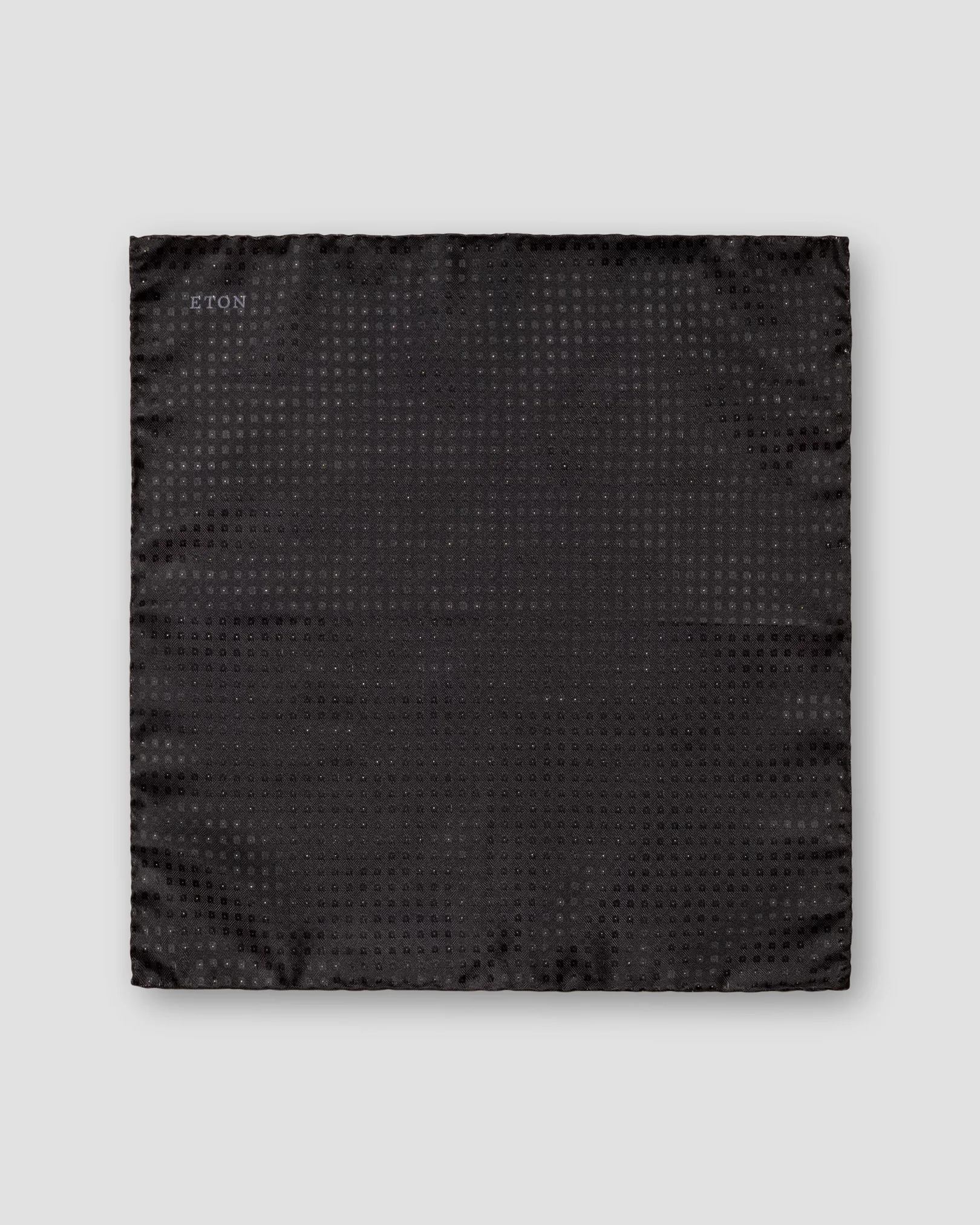 Eton - black heeringbone pocket square