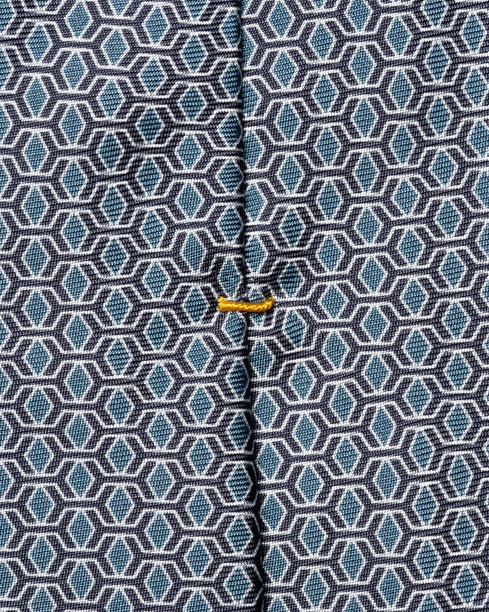 Eton - navy blue geometrical printed silk tie
