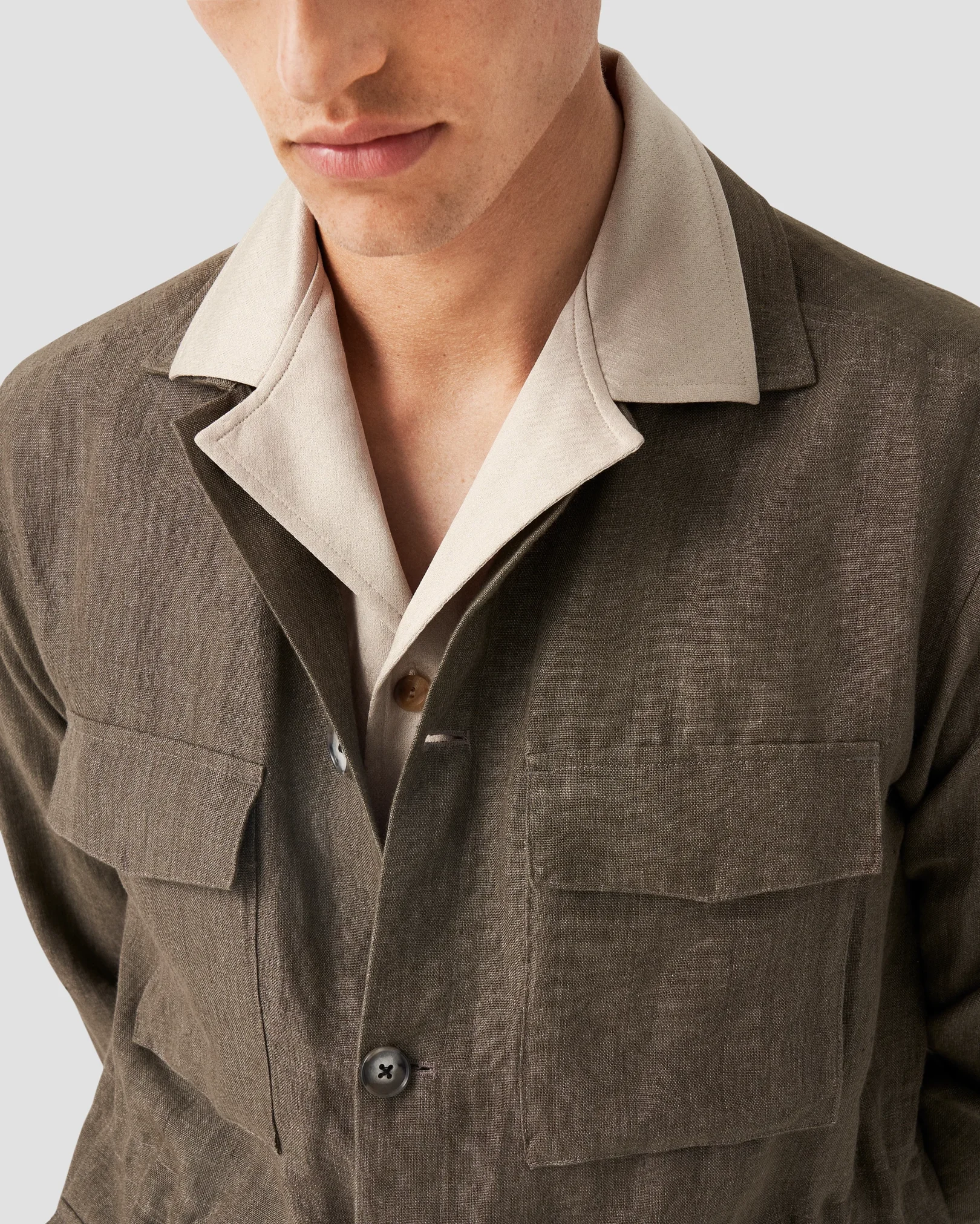 Eton - Beige Jaquard Knitted Resort Shirt