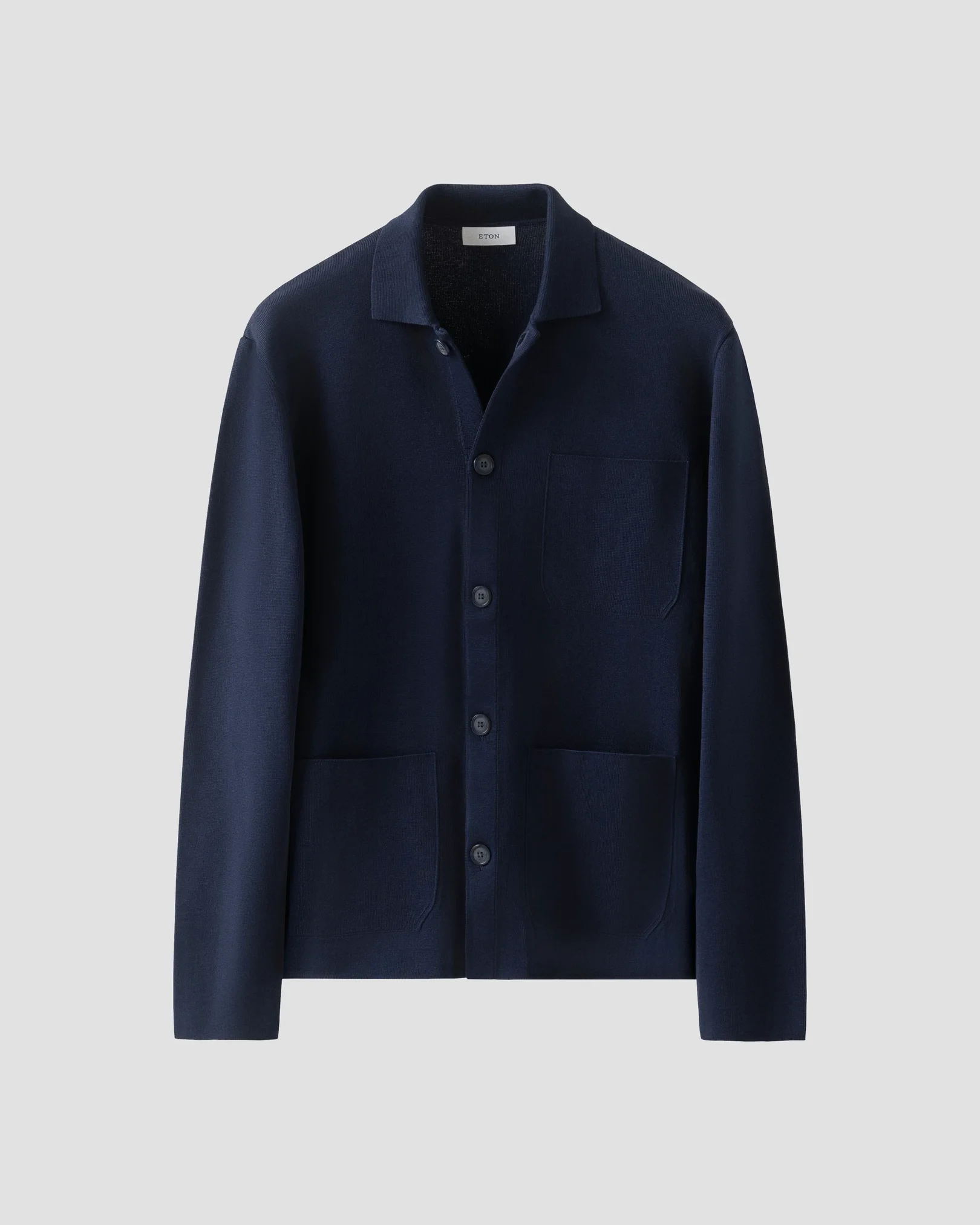 Eton - navy blue milano knit overshirt