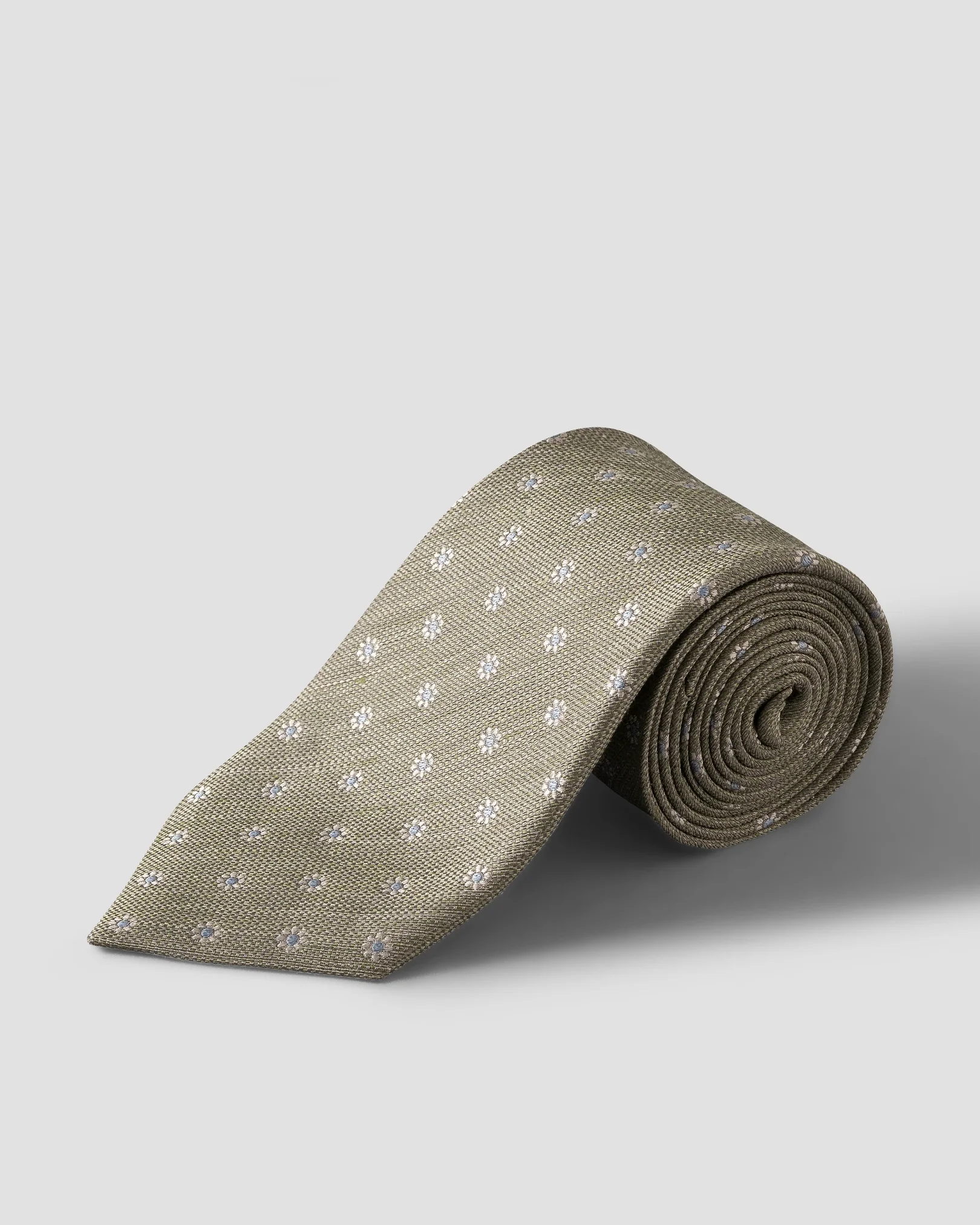 Eton - light green floral woven linen silk tie