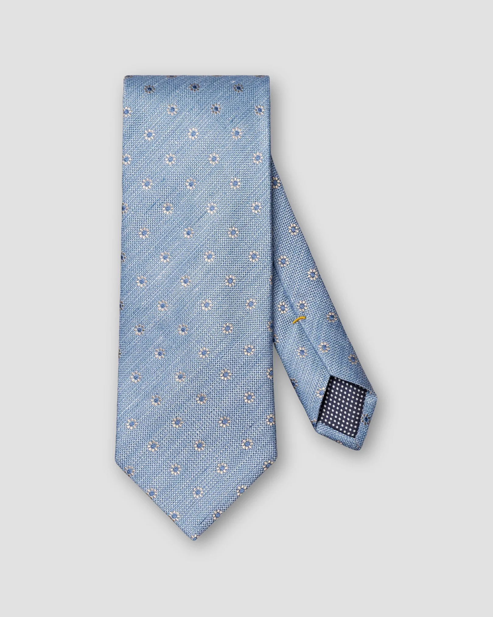 Eton - light blue floral woven linen silk tie