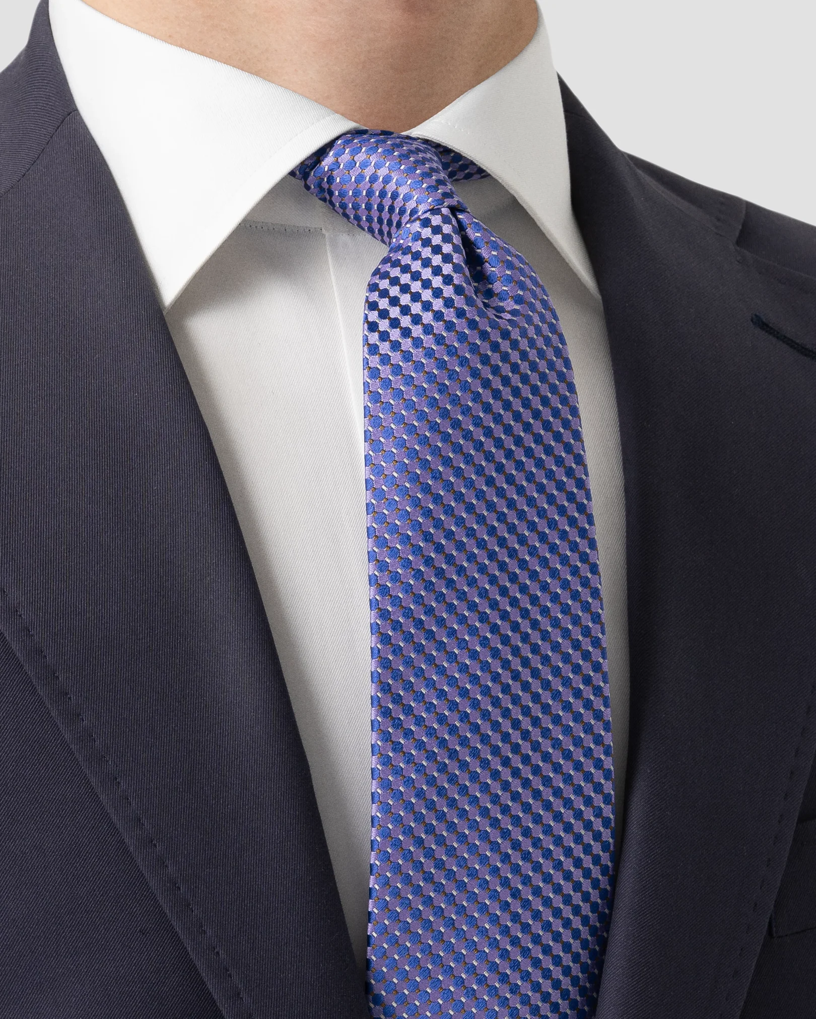 Eton - purple geometric silk tie