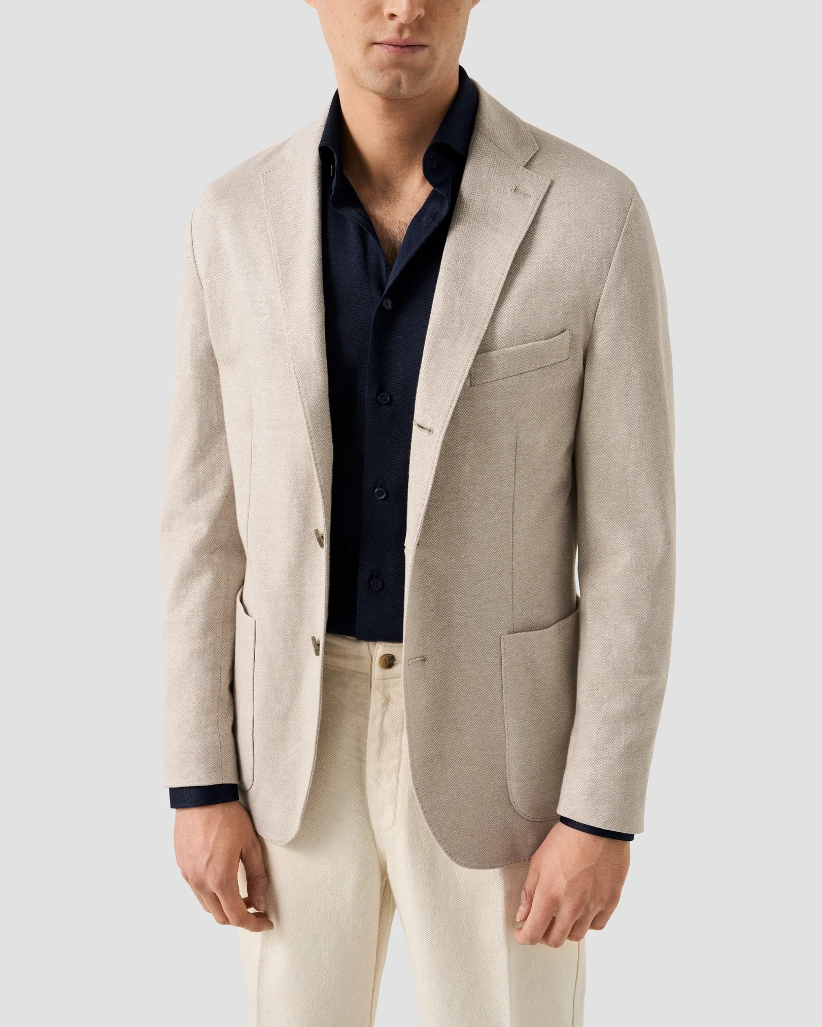 Eton - navy filo di scozia knit shirt 261