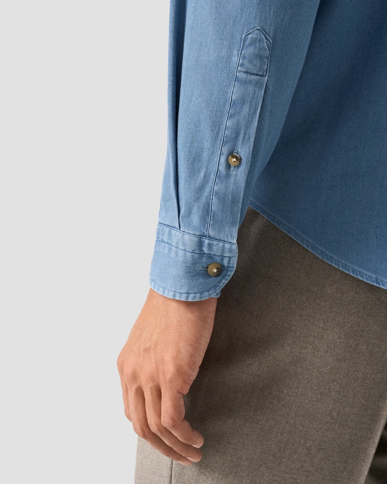 Eton - light wash denim stretch shirt