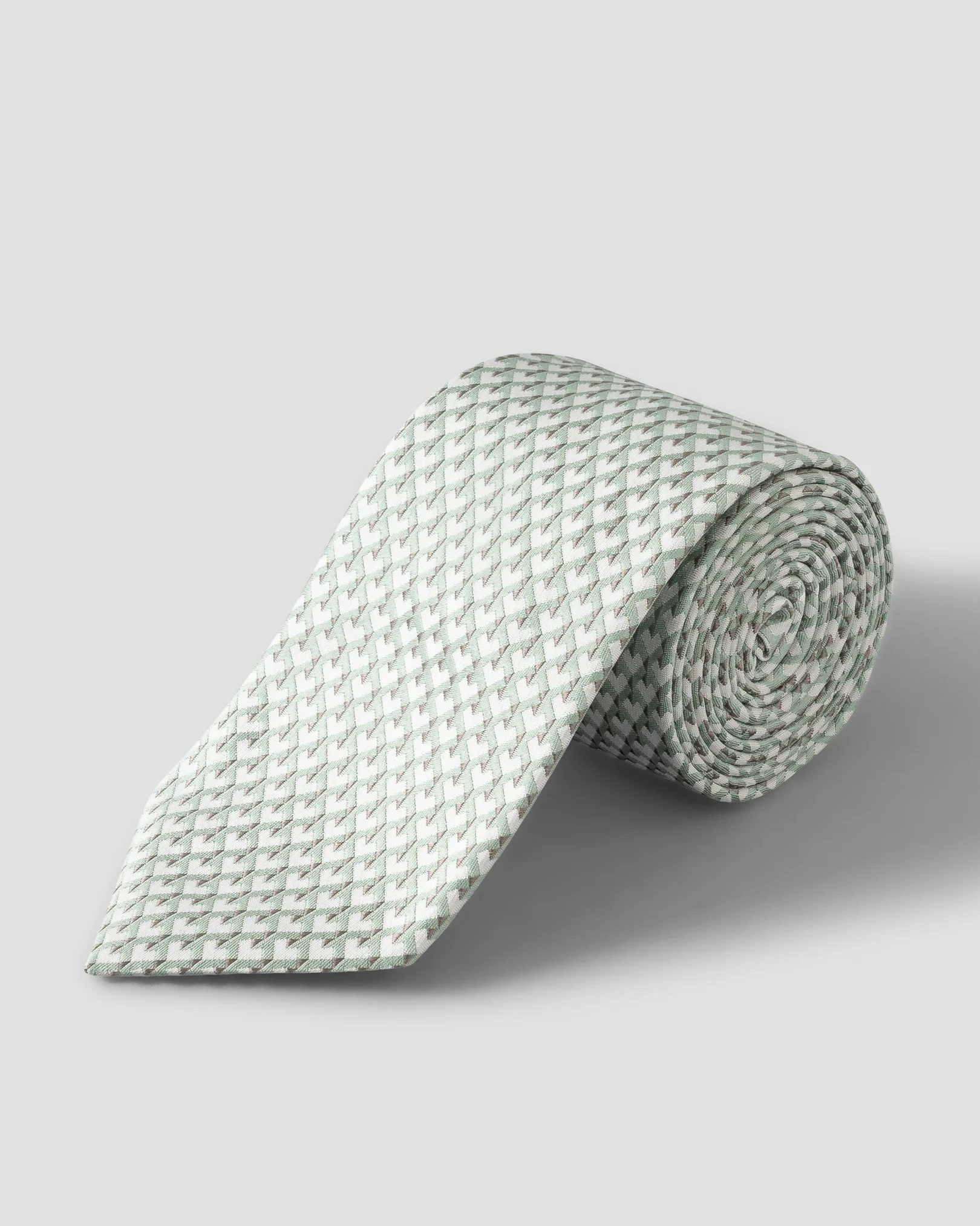 Eton - light green geometric woven silk tie