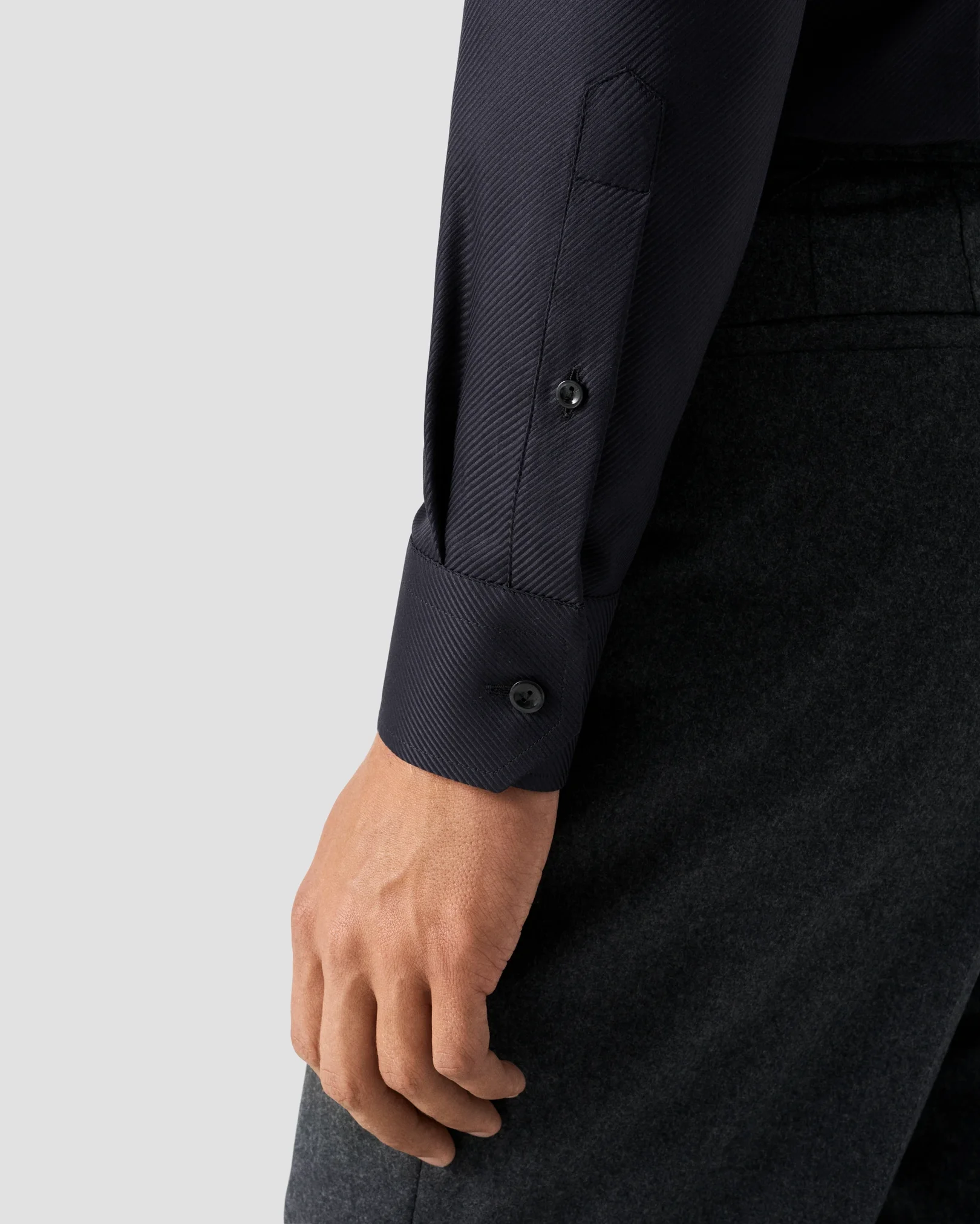 Eton - black houndstooth king twill shirt