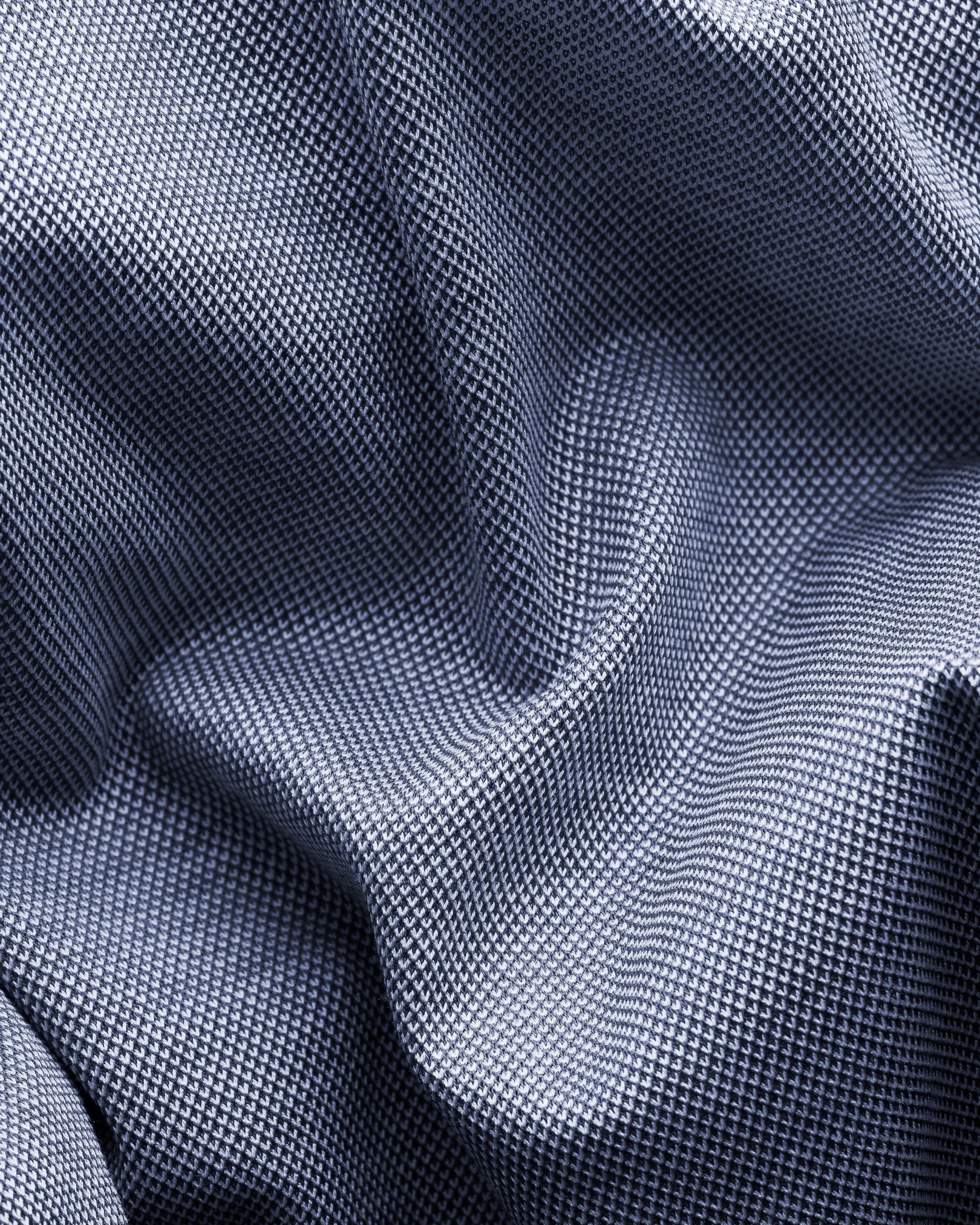 Eton - dark blue oxford pique polo shirt