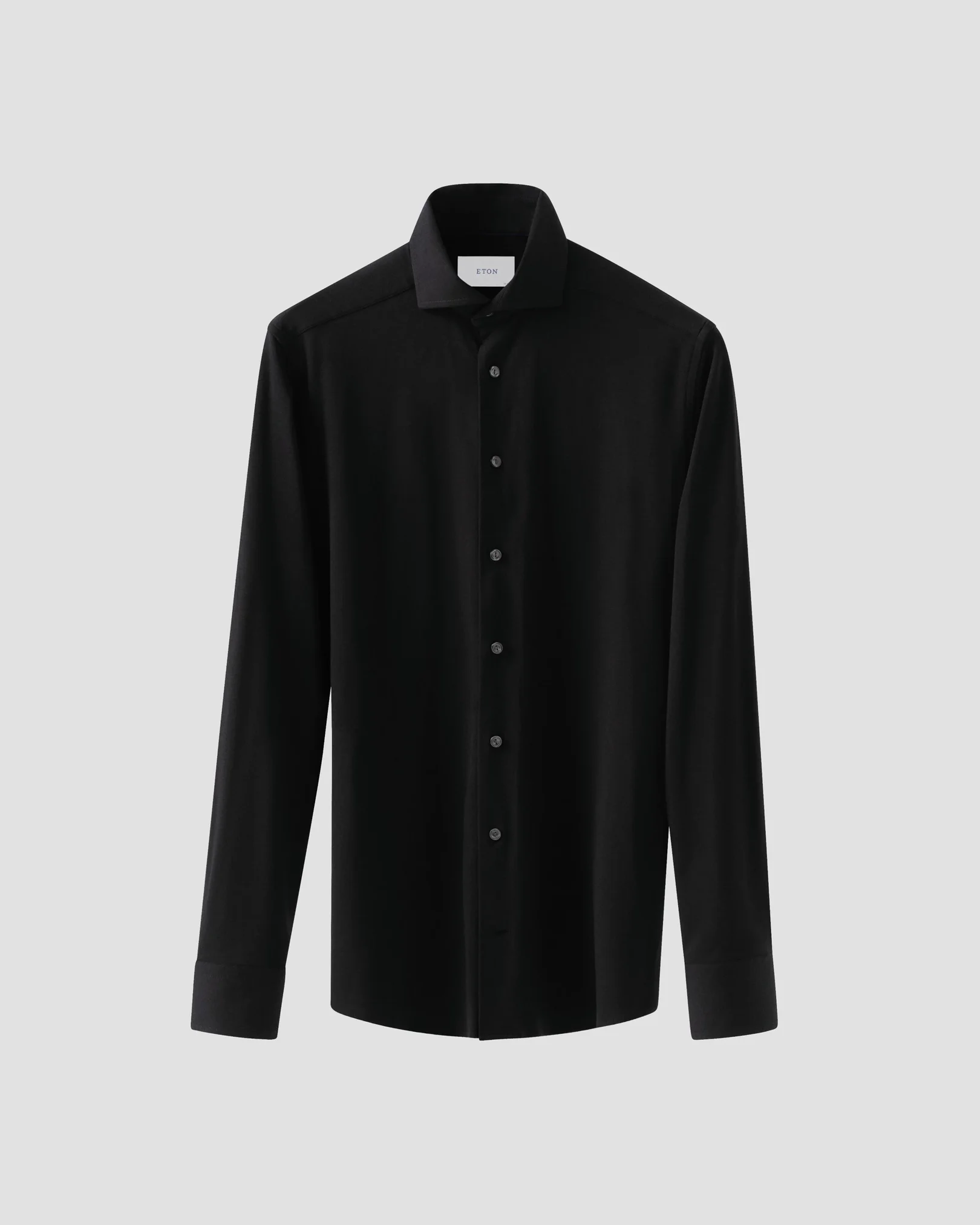 Eton - black supima cotton fourway strech