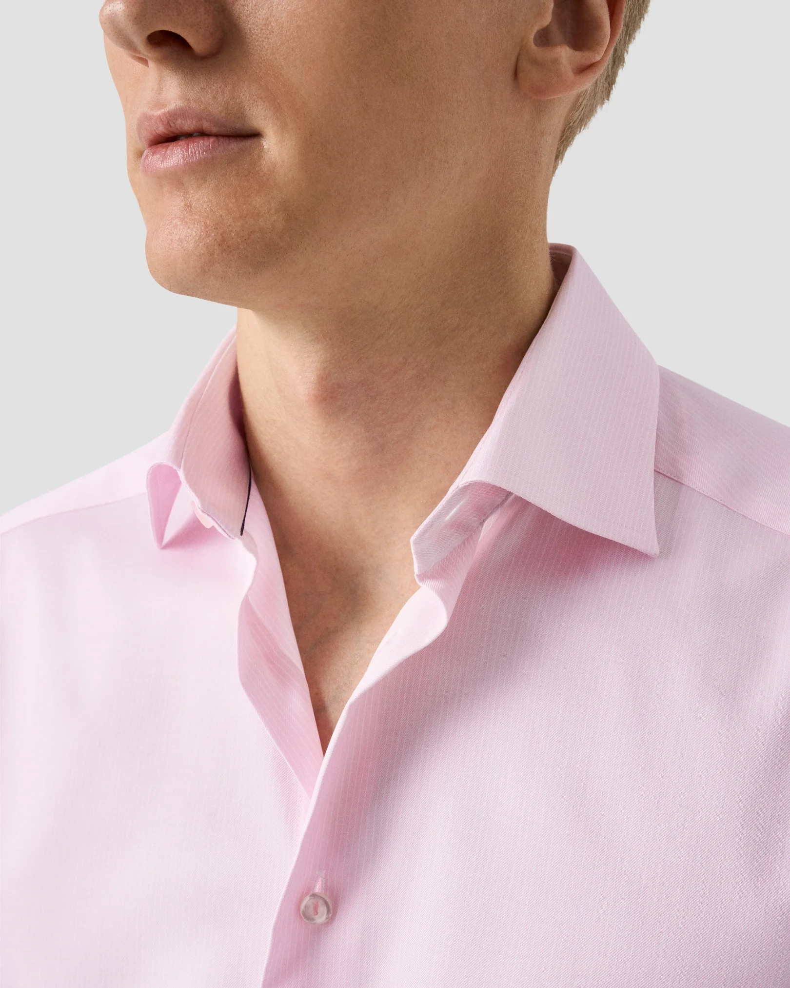 Eton - pink striped cotton tencel tm lyocell shirt
