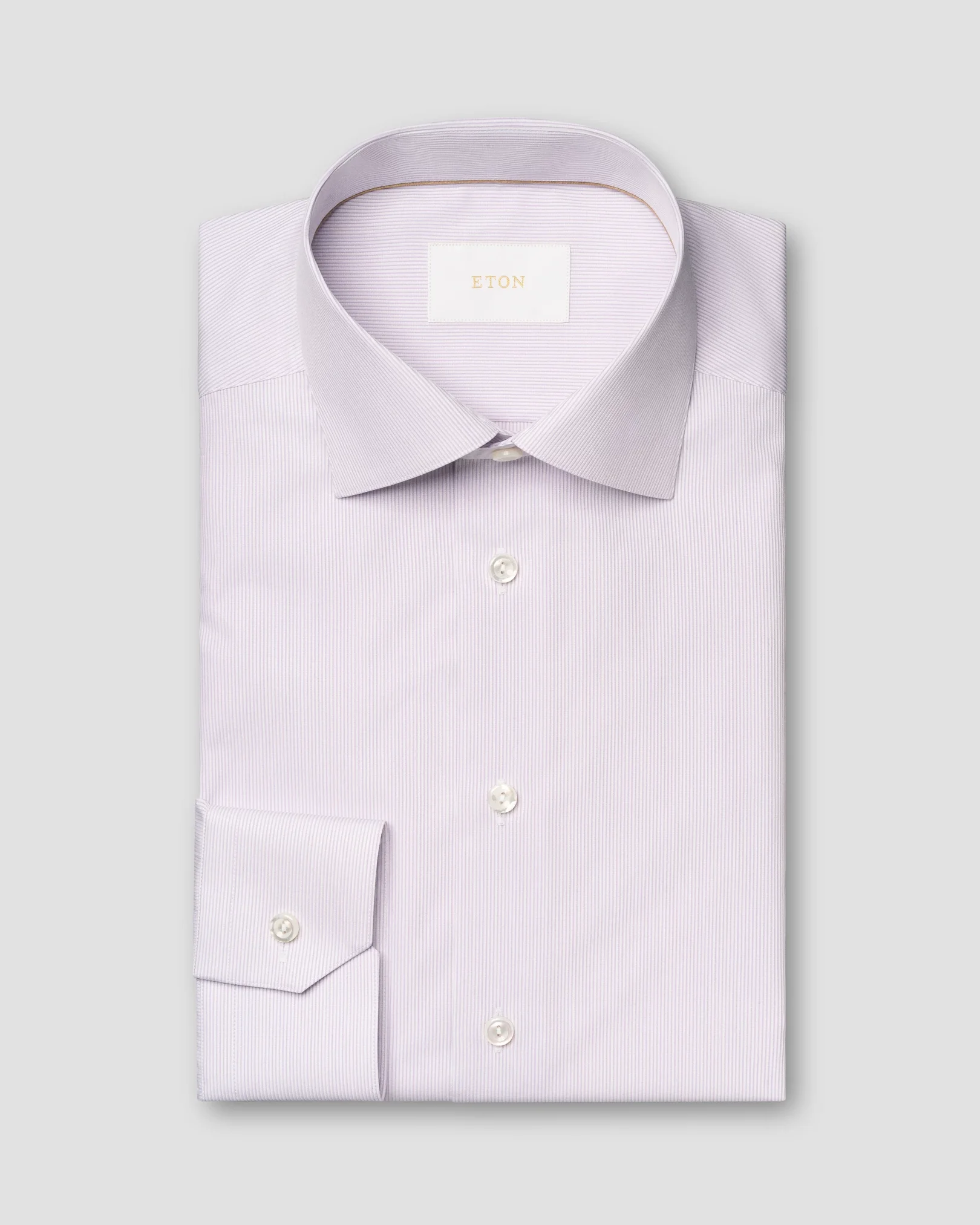 Eton - pink fine striped elevated pique shirt