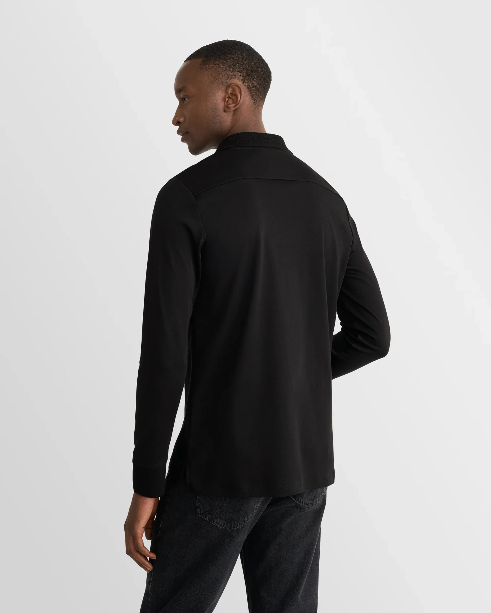Eton - interlock polo shirt black interlock polo shirt
