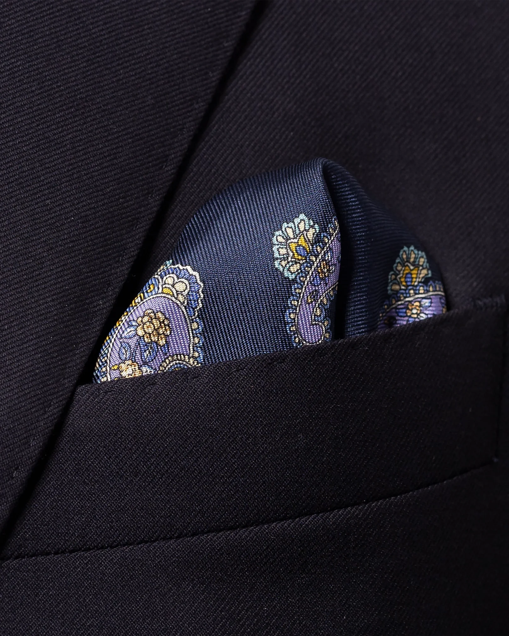 Eton - navy blue smart silk pocket square