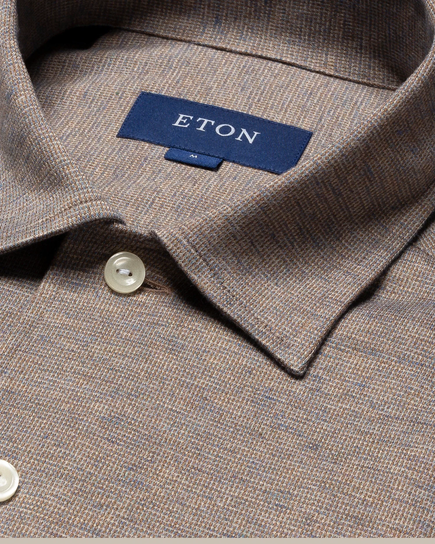 Eton - light brown mouline jersey shirt