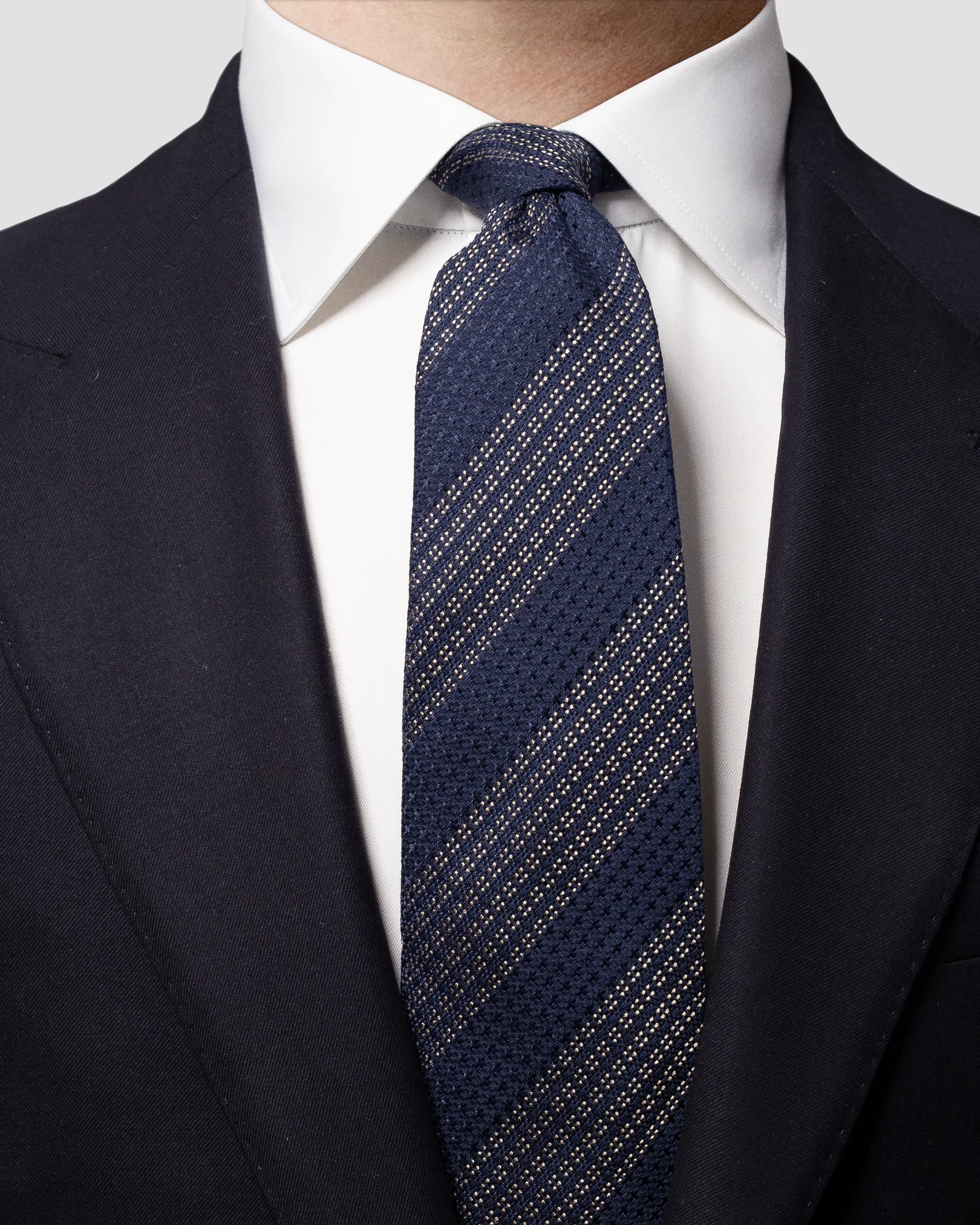 Eton - dark blue silk blend tie