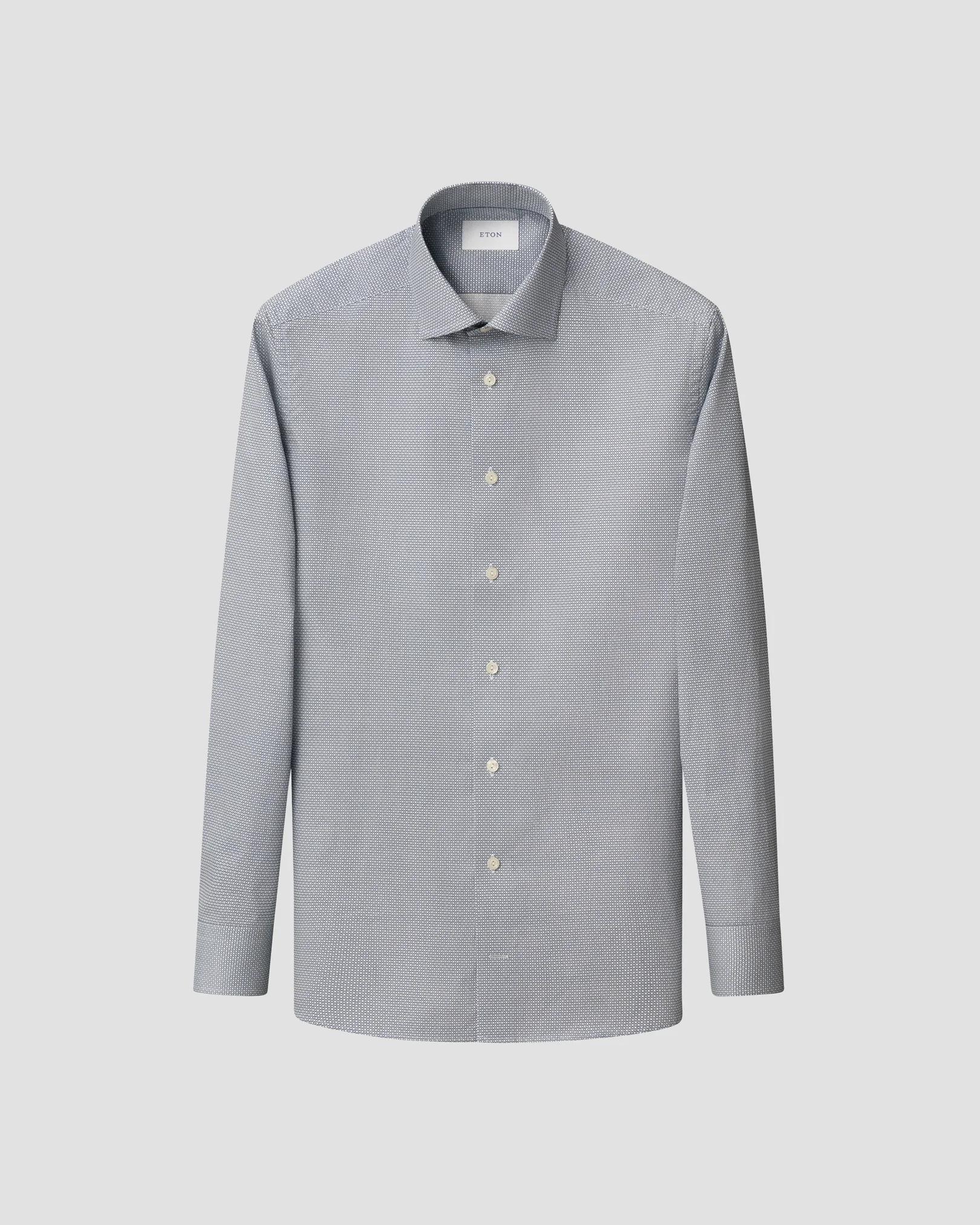 Eton - navy blue geometric signature twill shirt