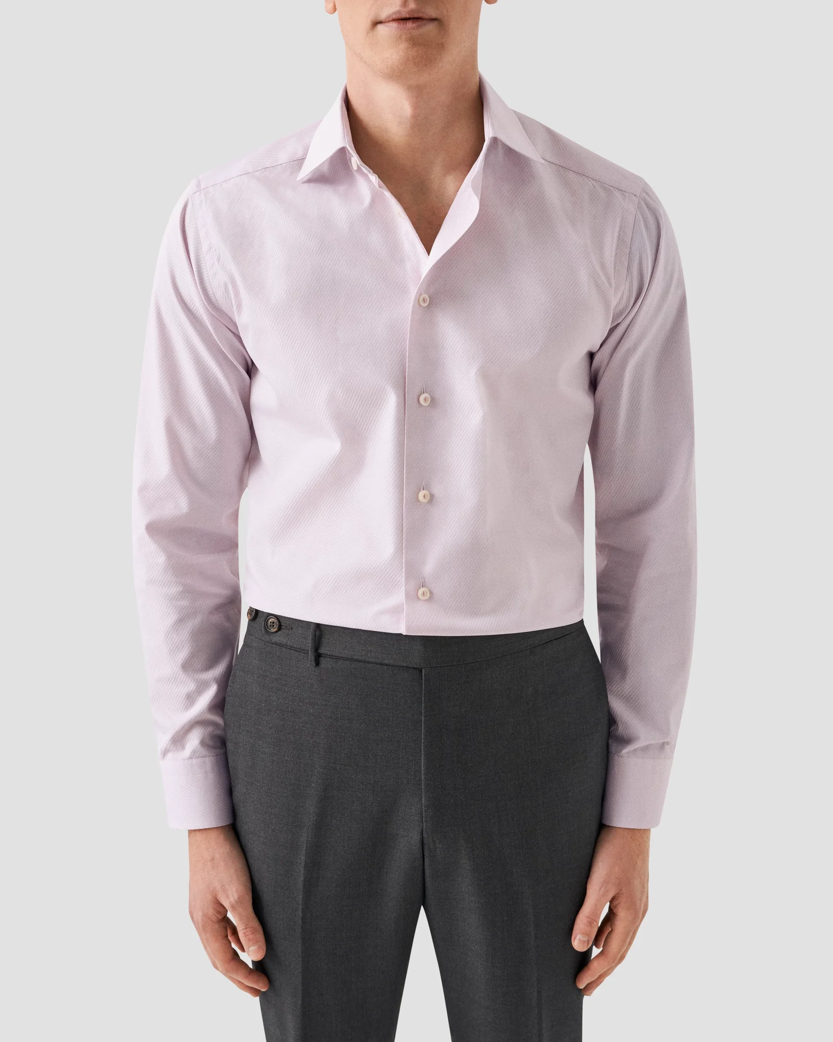 Eton - pink dobby cut away collar single cuff slim fit