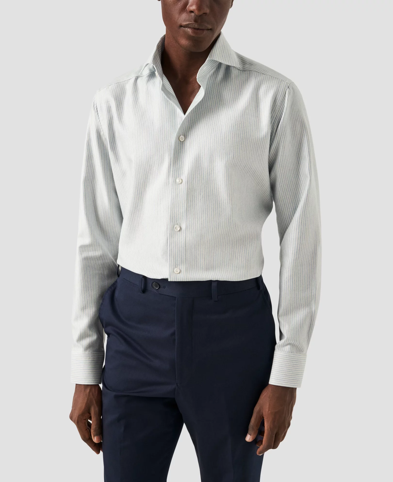 Eton - light blue cotton silk cashmere shirt