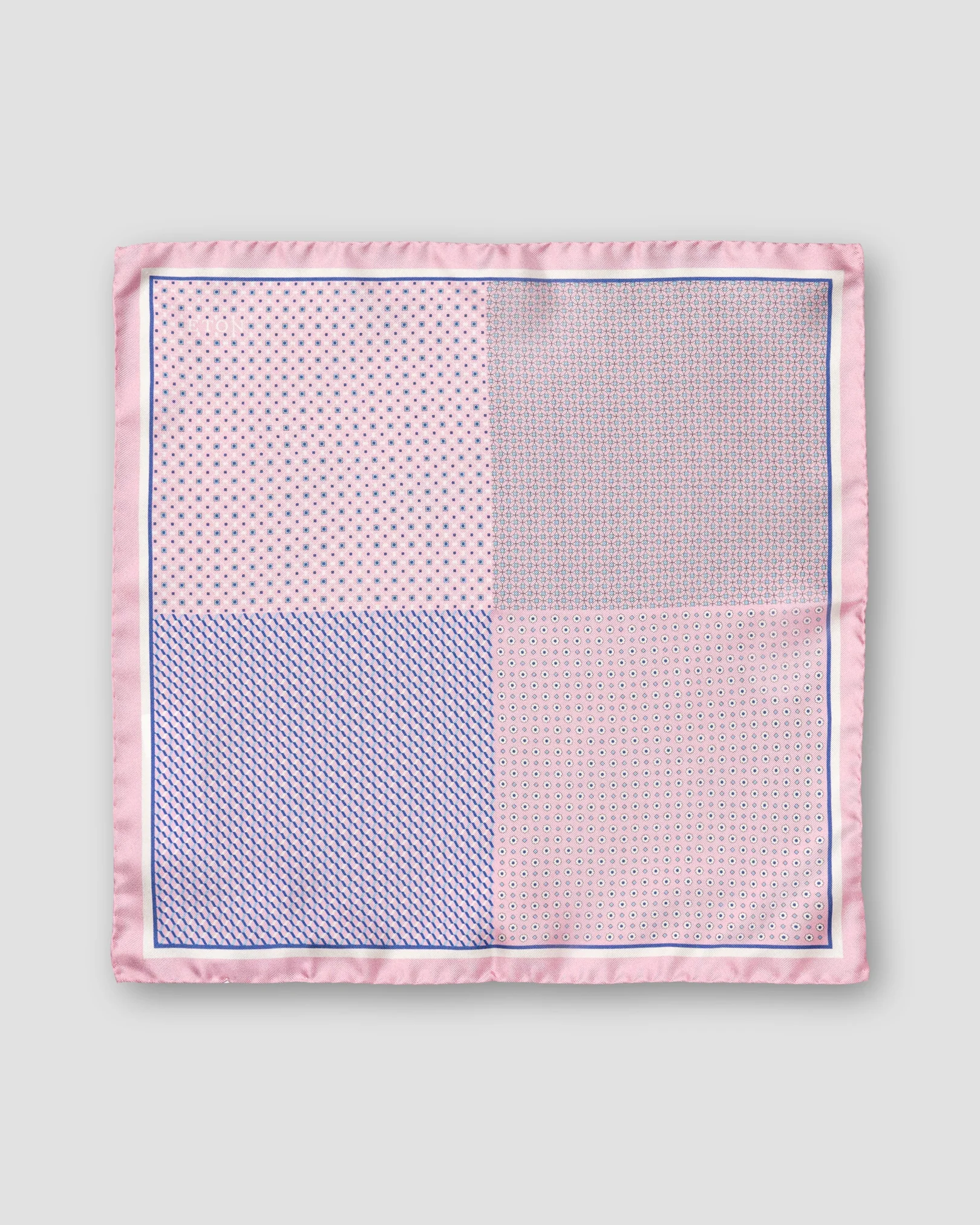 Eton - pink four sided silk pocket square