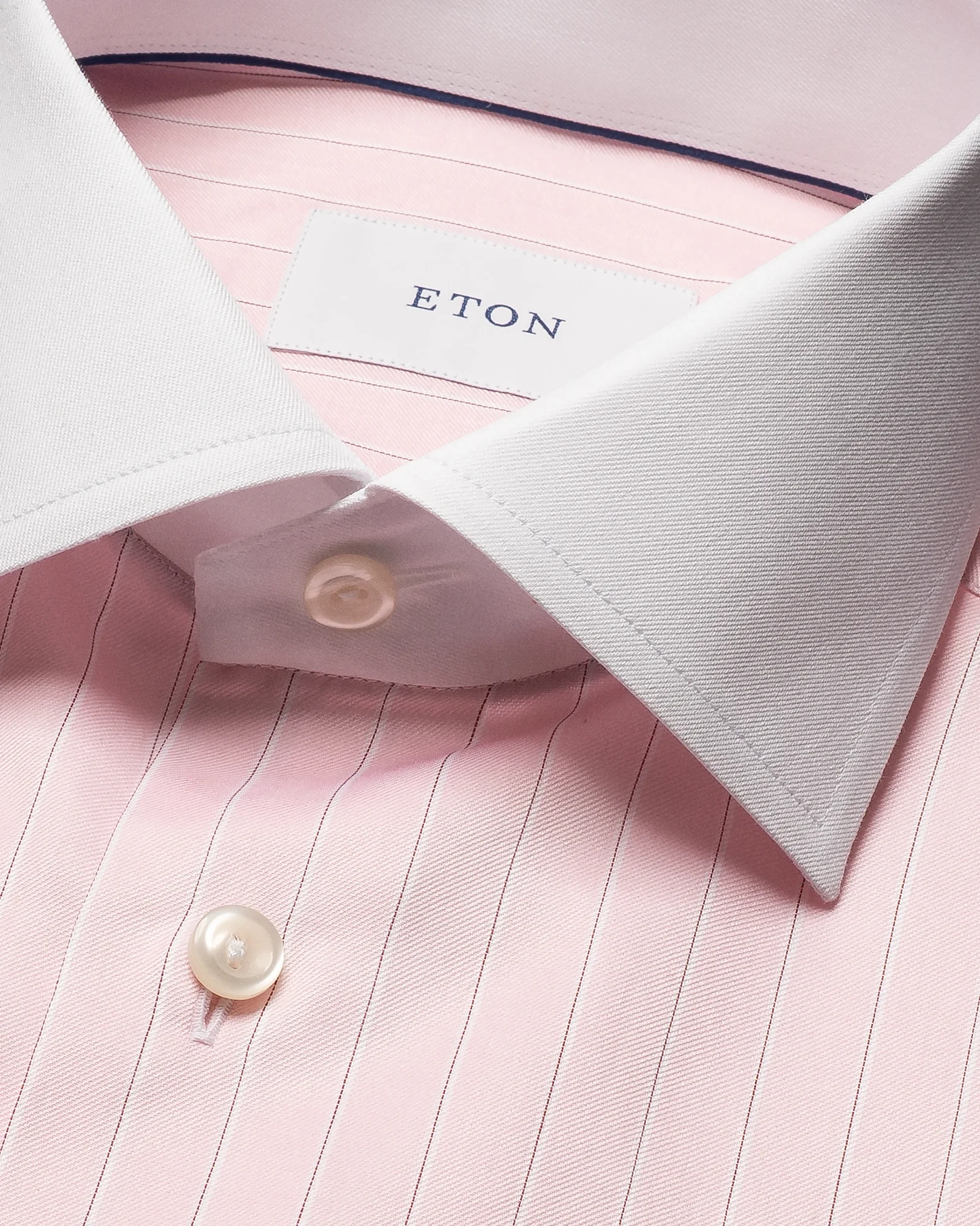 Eton - pink striped signature twill shirt cut away 266