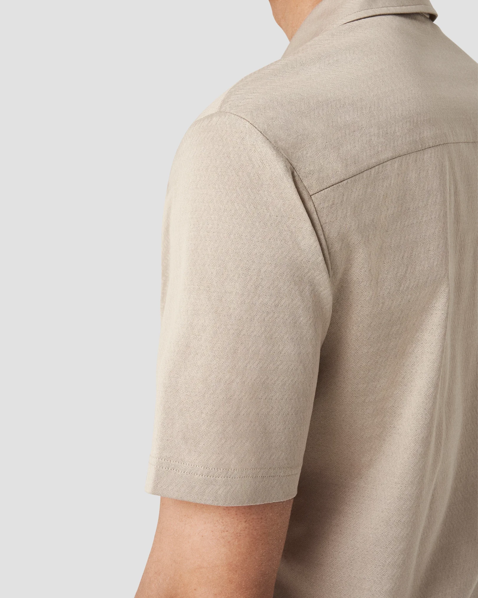 Eton - Beige Jaquard Knitted Resort Shirt