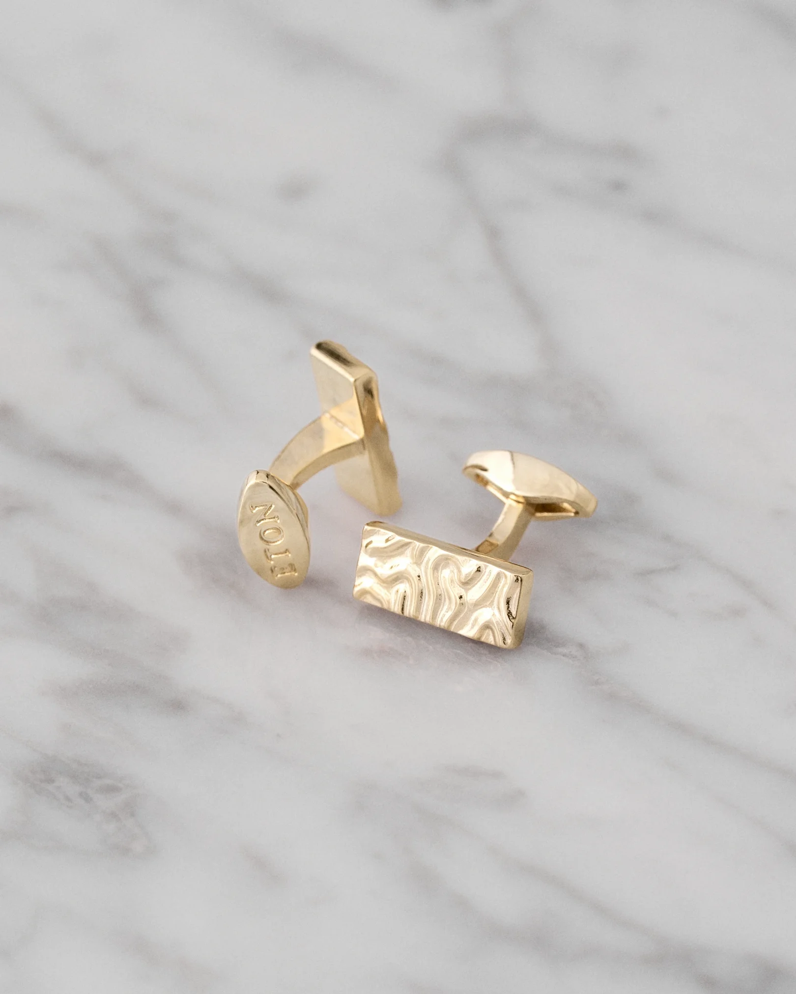 Eton - Gold Hammared Plated Brass Cufflinks