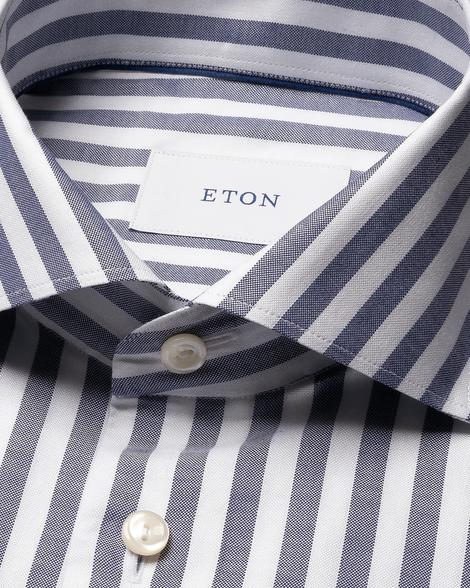 Eton - navy blue bengal striped signature oxford shirt