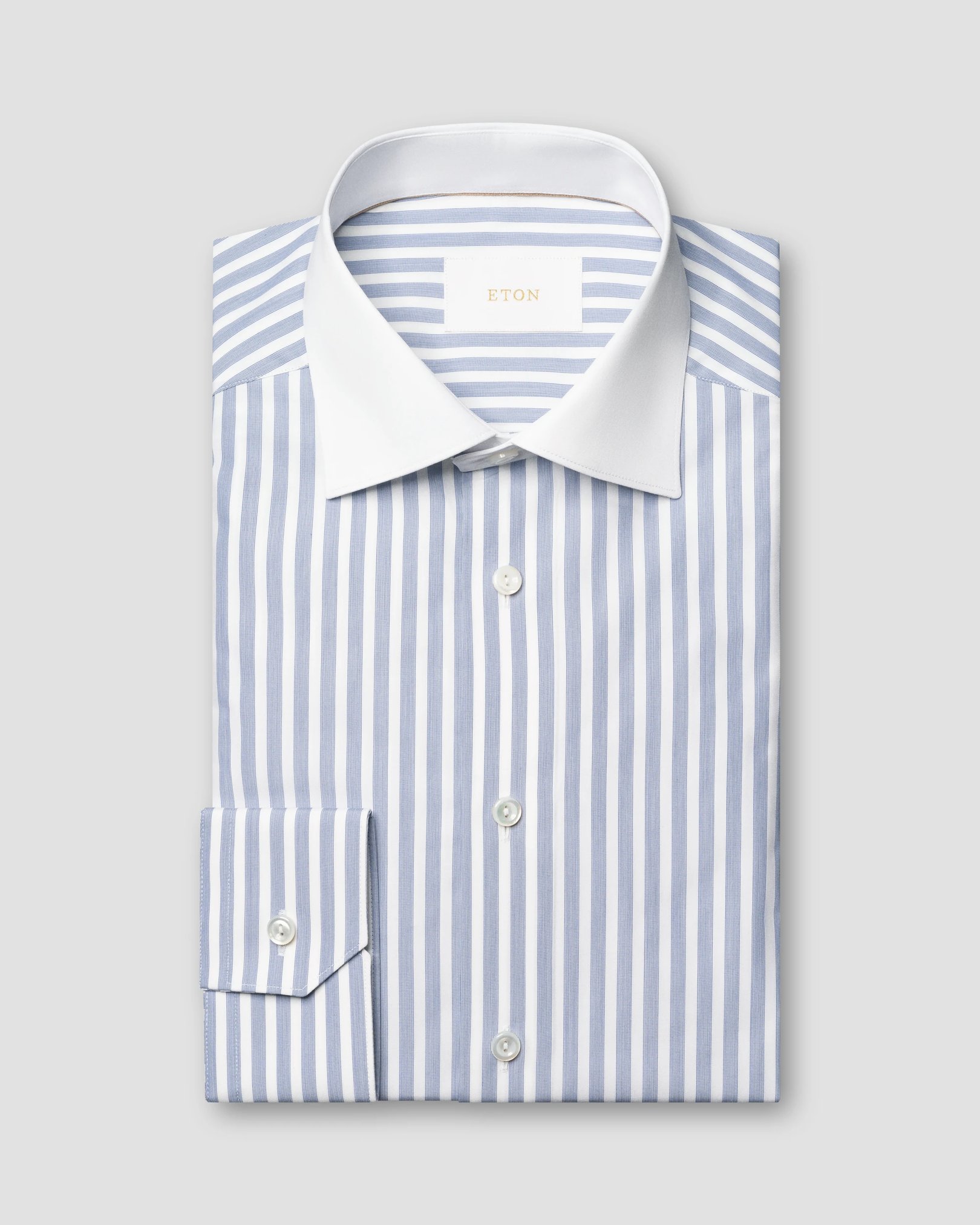 Eton - White Collar Bengal Striped Shirt