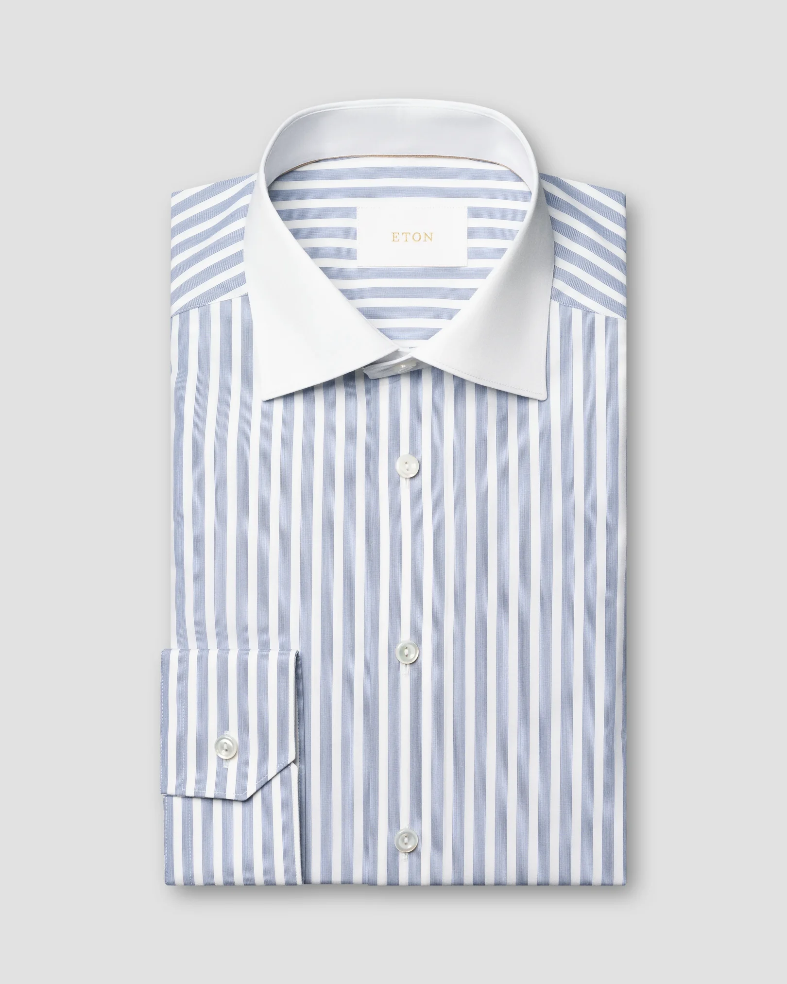 Eton - White Collar Bengal Striped Shirt
