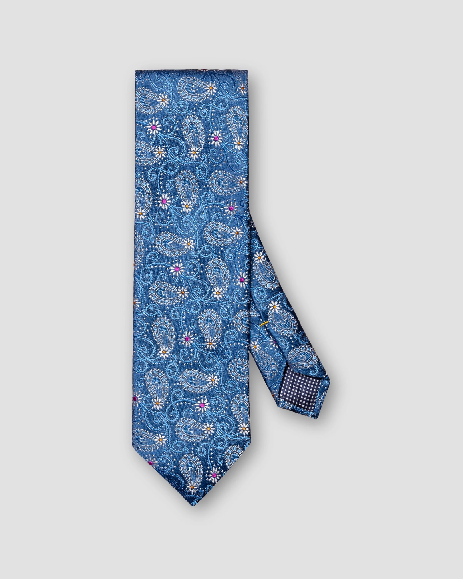 Eton - navy blue paisley silk tie ss