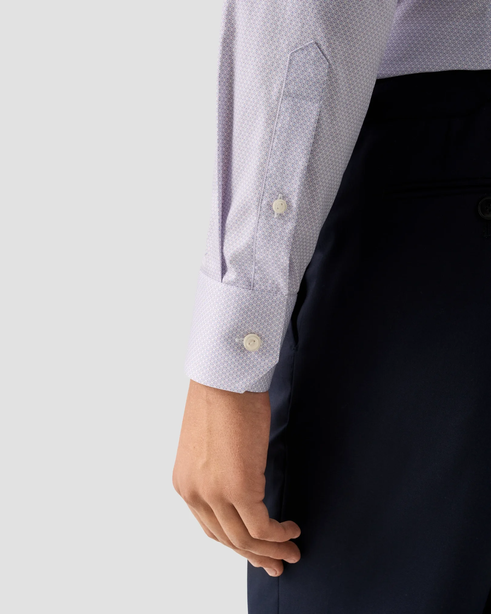 Eton - light purple geometric signature twill shirt