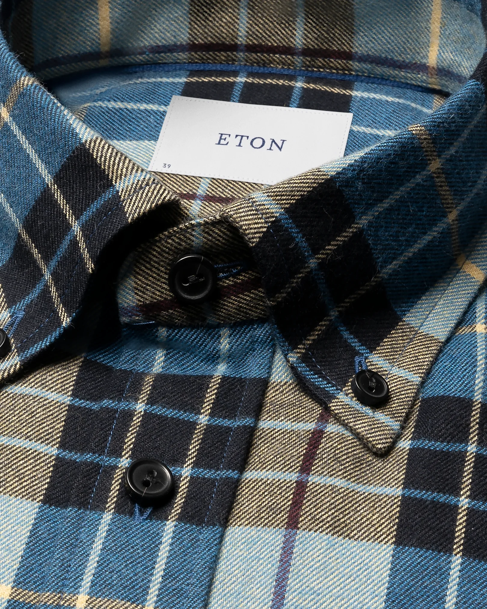 Eton - plaid check flannel shirt