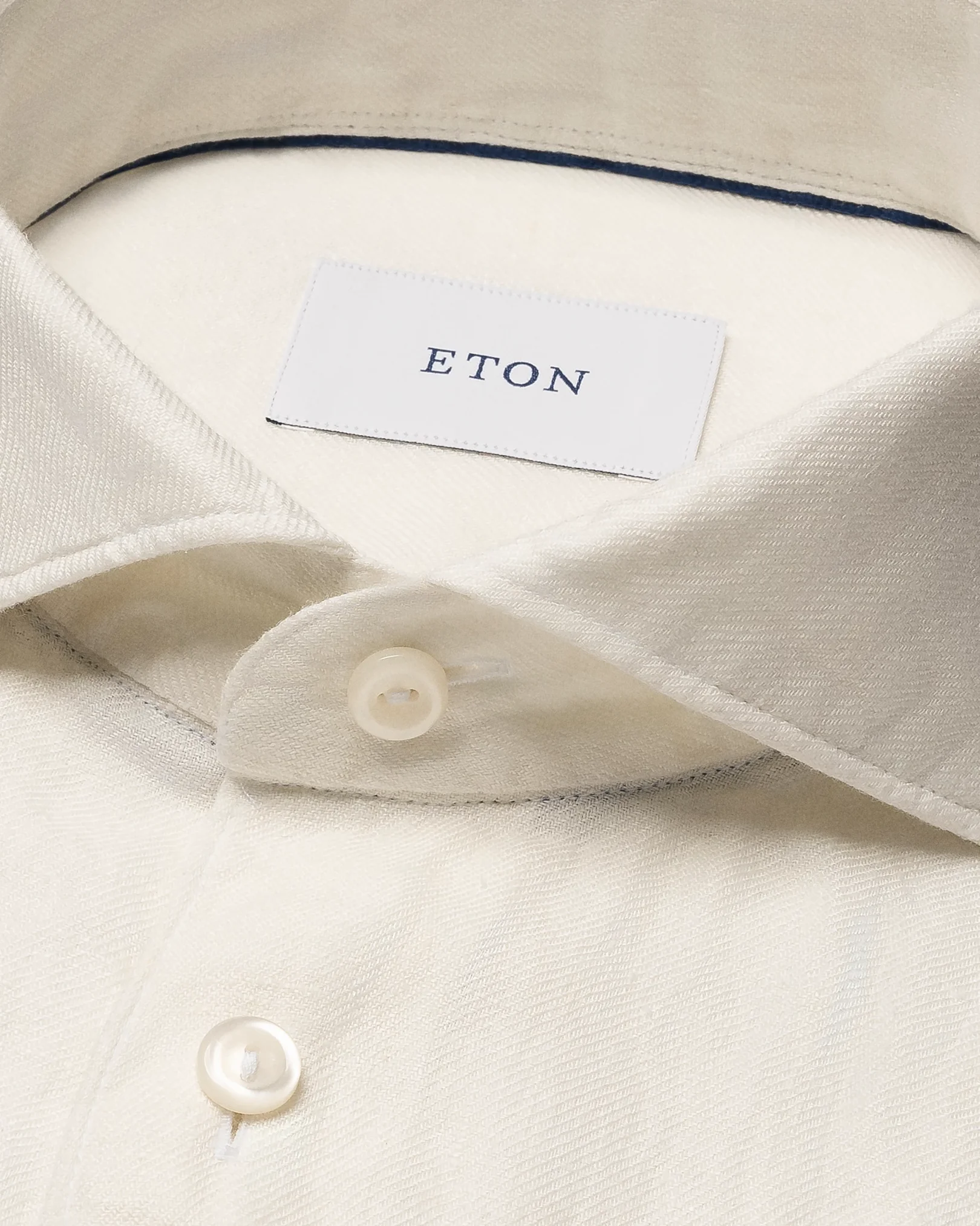 Eton - white solid twill linen shirt