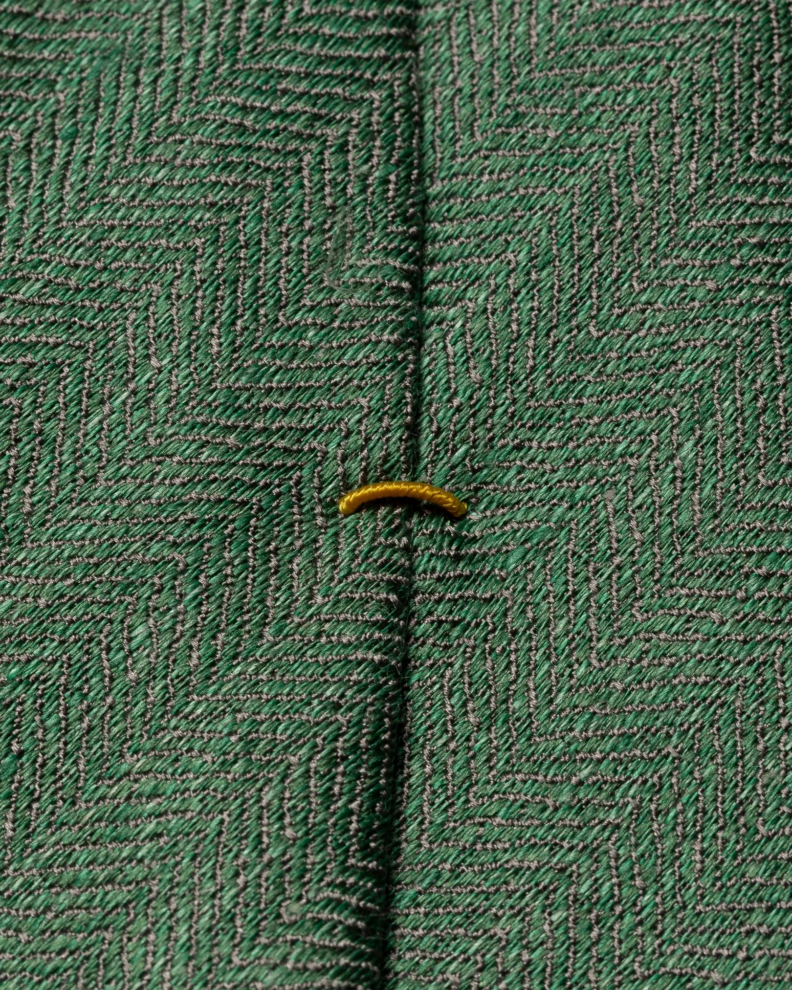 Eton - green herringbone silk linen tie