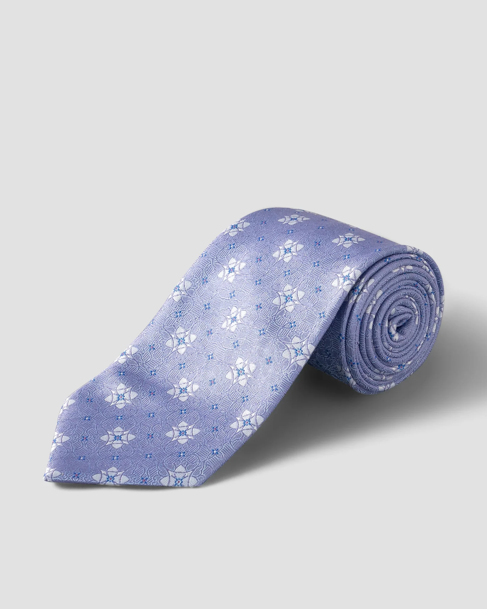 Light Purple Floral Print Silk Tie
