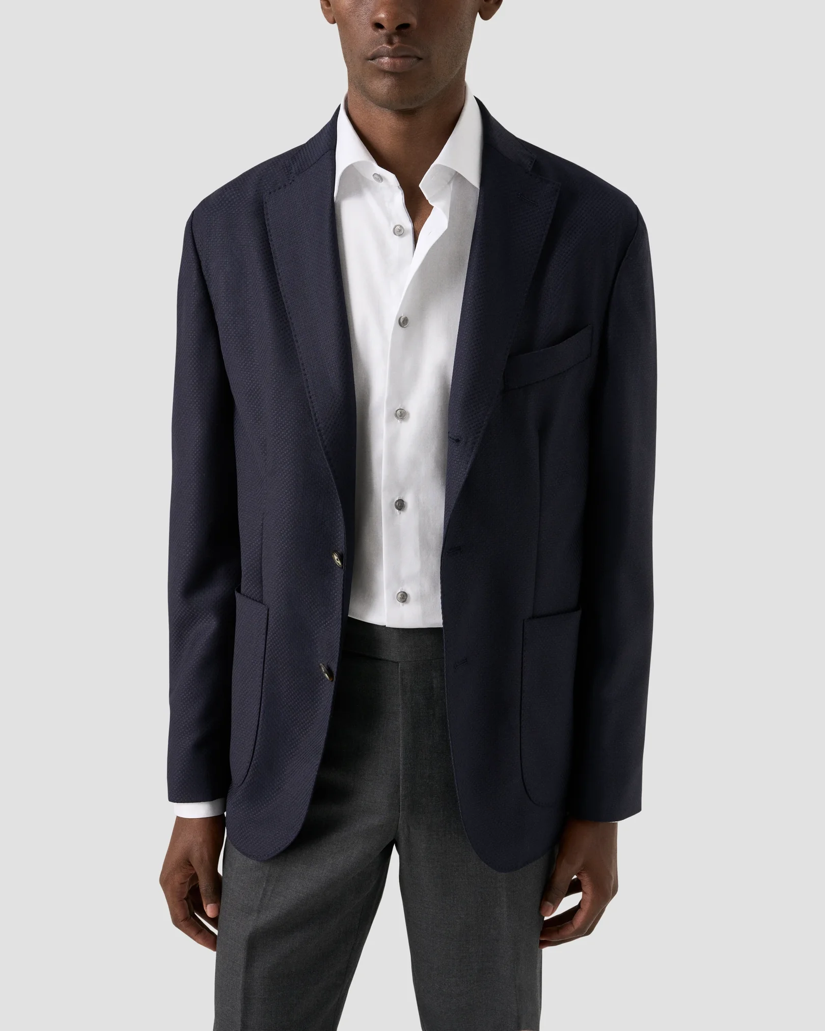 Eton - white grey details signature twill shirt