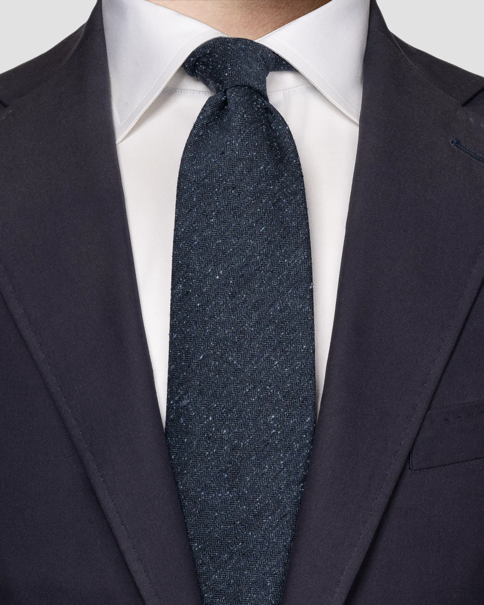 Eton - navy blue wool blend tie