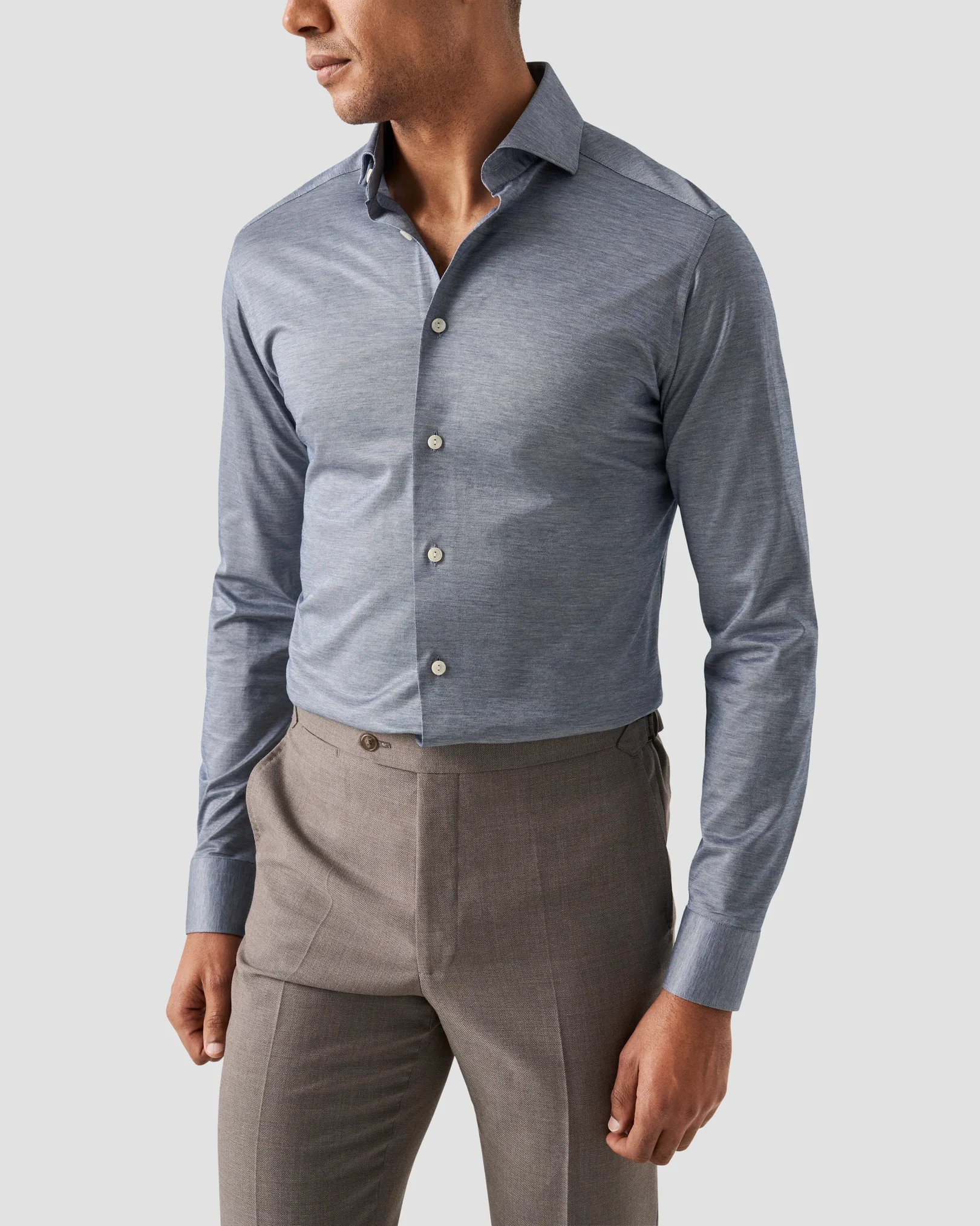 Eton - dark blue filo di scozia oxford shirt