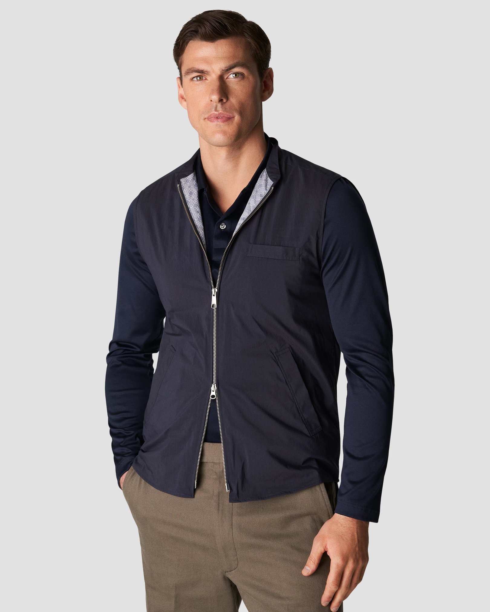 Eton - navy blue jersey knitted