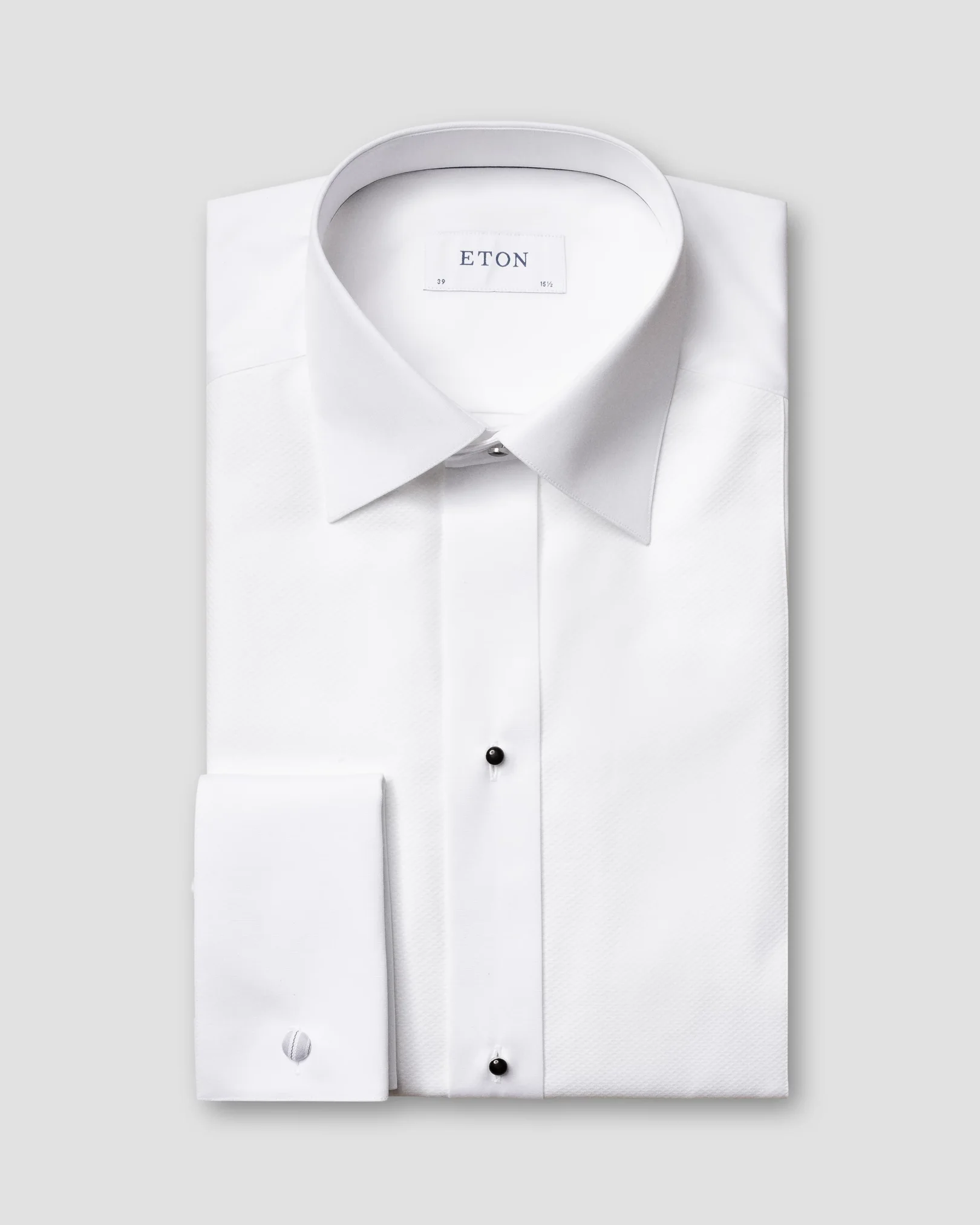 Eton - white pique bib front tuxedo shirt we1