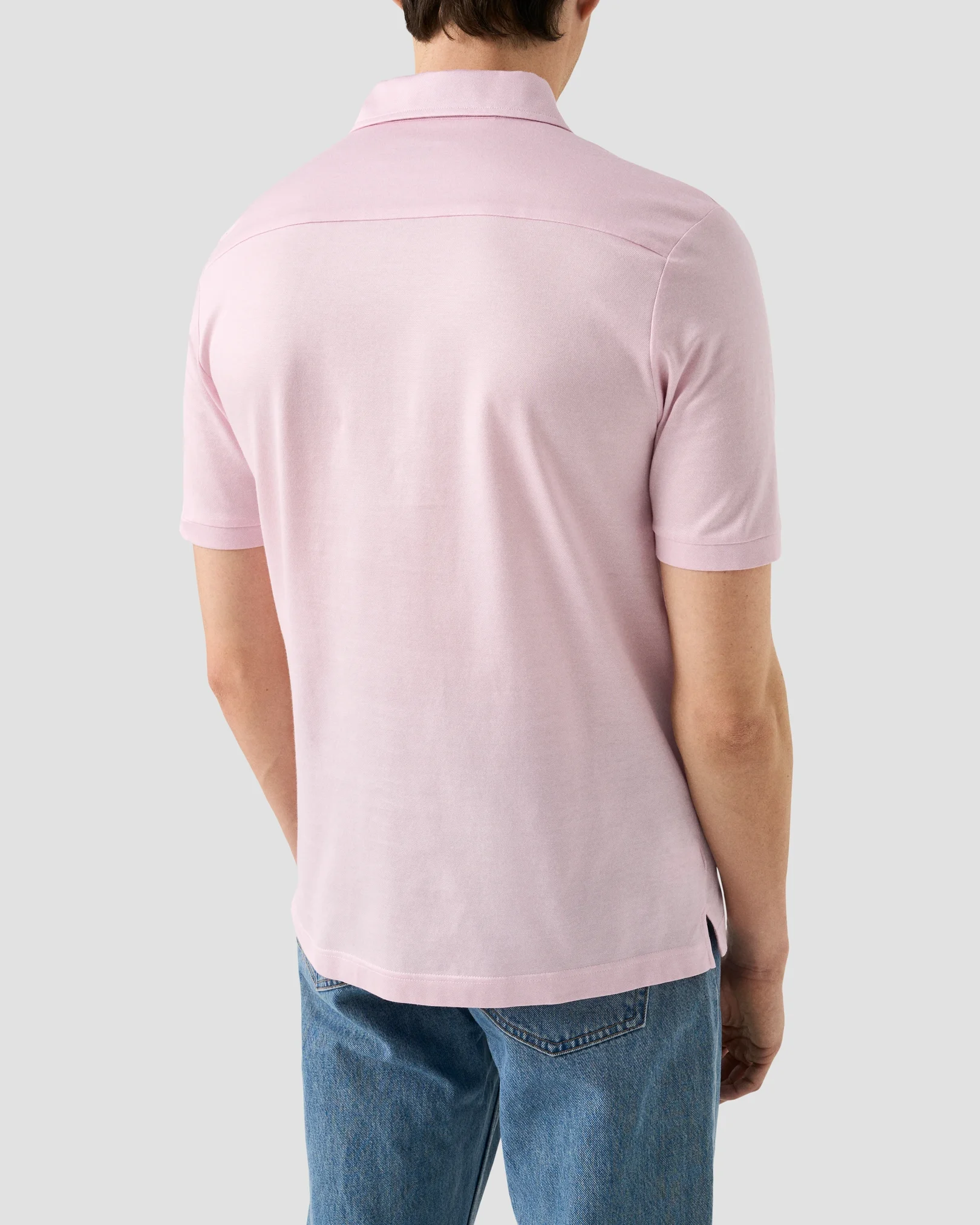 Eton - jacquard filo di scozia polo shirt pink jacquard filo di scozia polo shirt