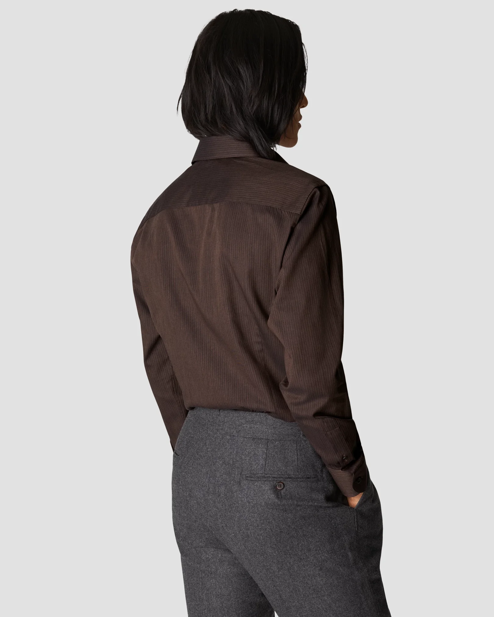 Eton - brown lightweight flannel