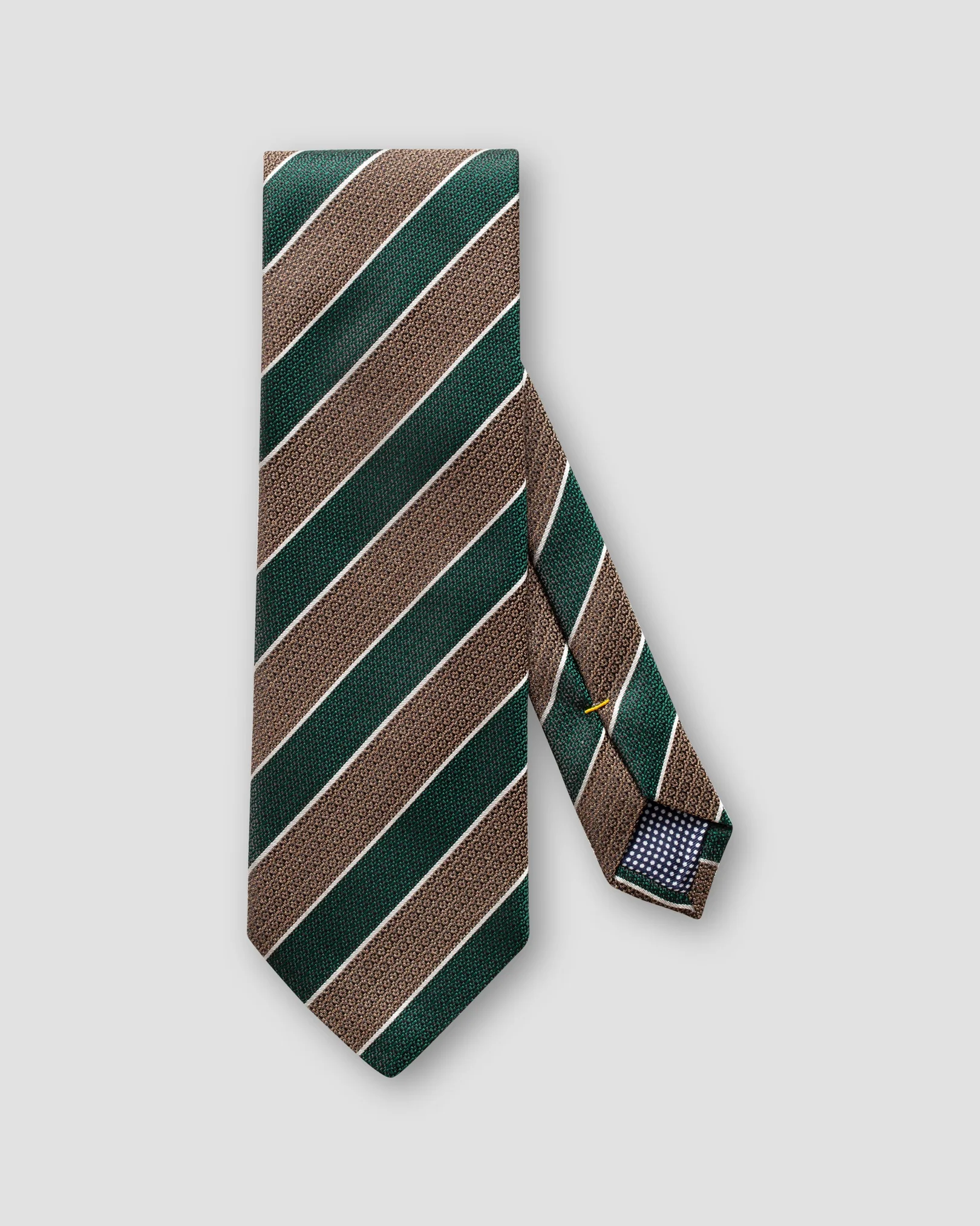 Eton - green striped cotton silk tie