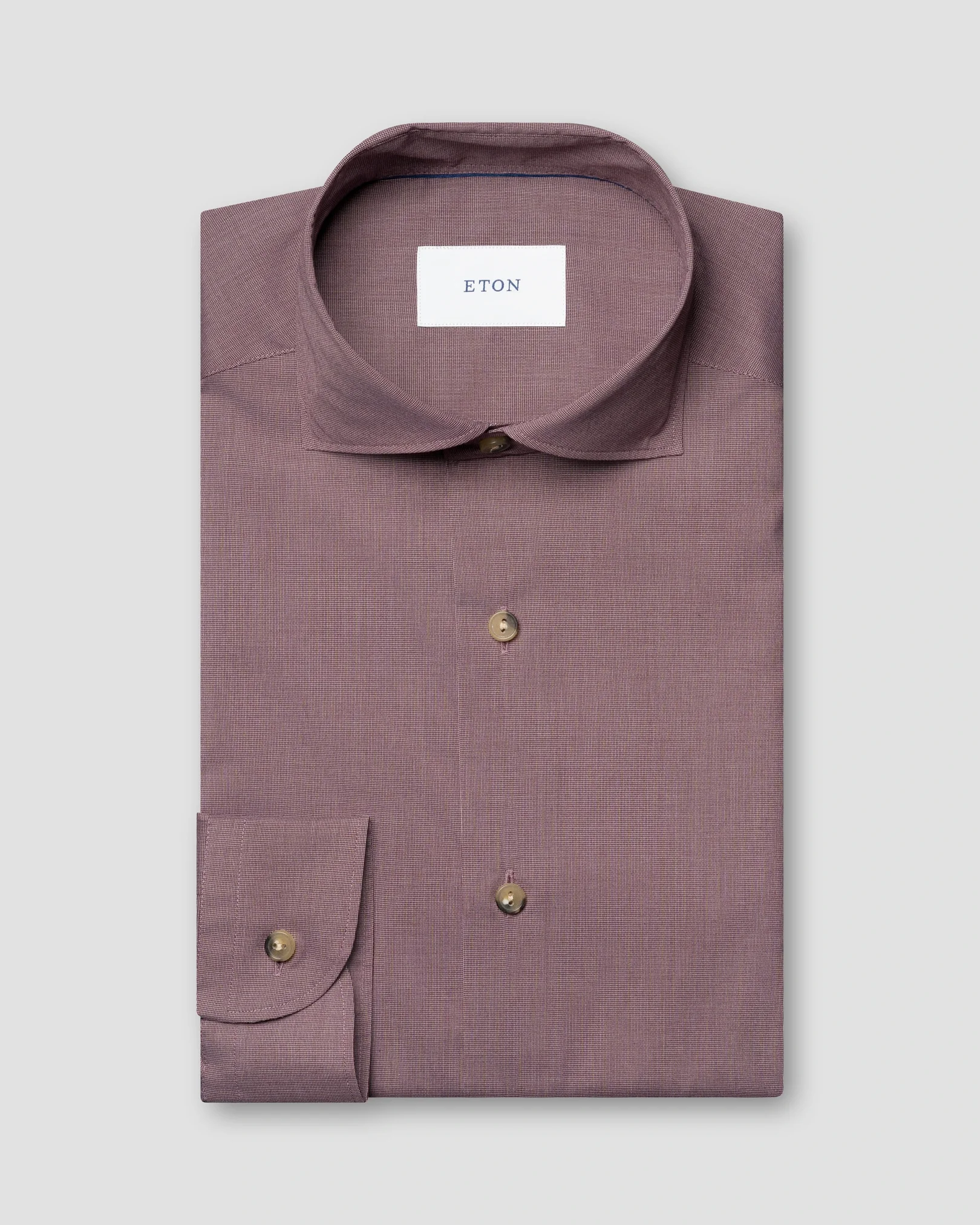 Eton - dark red solid lighweight poplin shirt