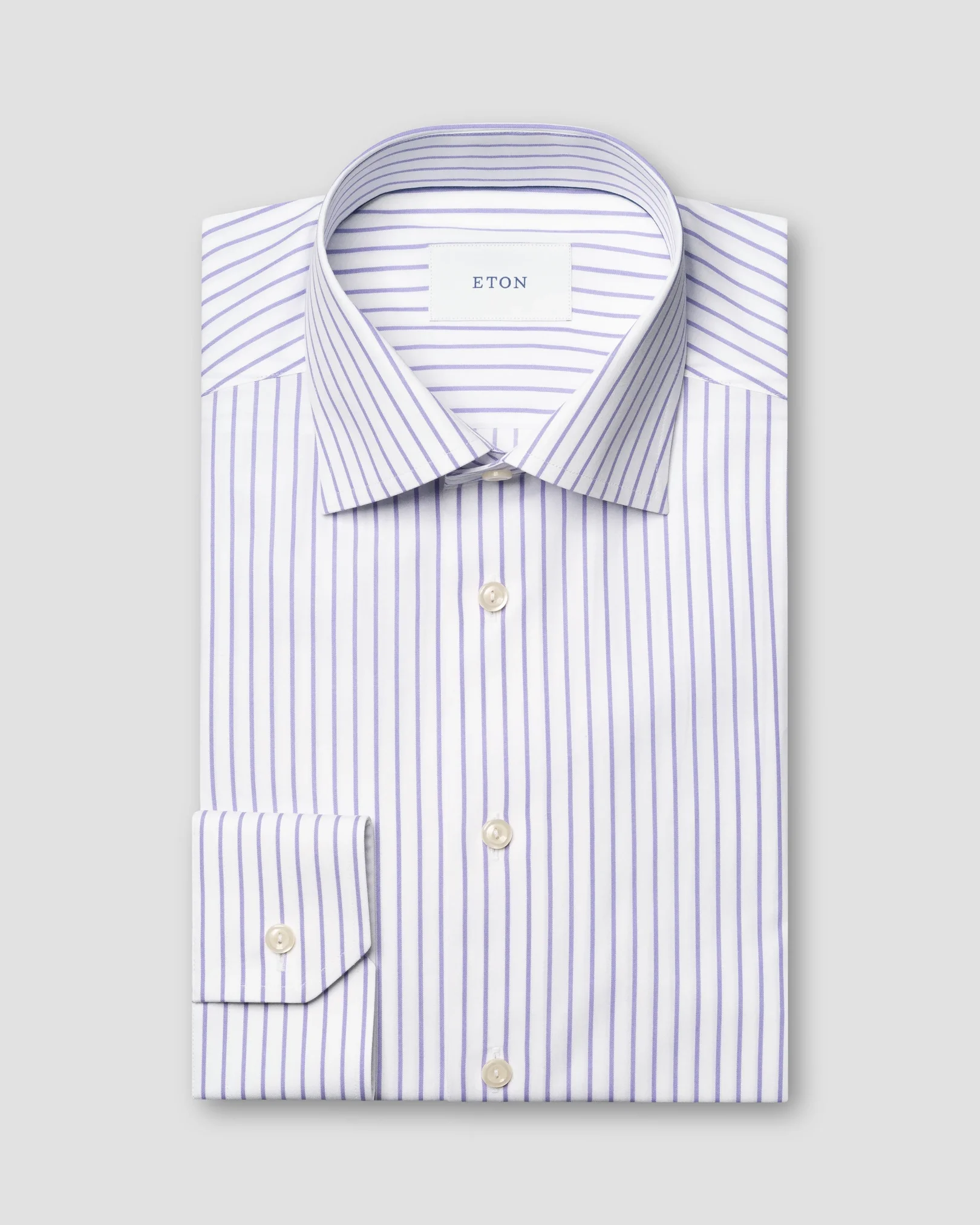 Eton - Light purple Striped Signature Twill Shirt