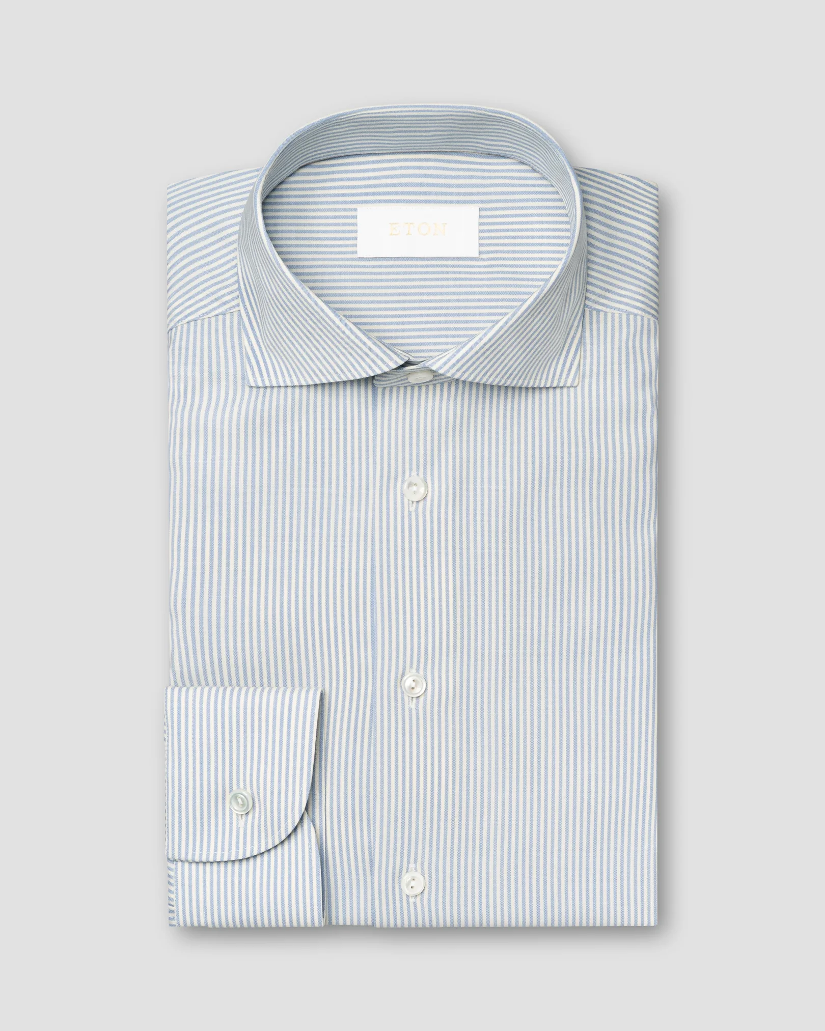 Eton - light blue striped merino