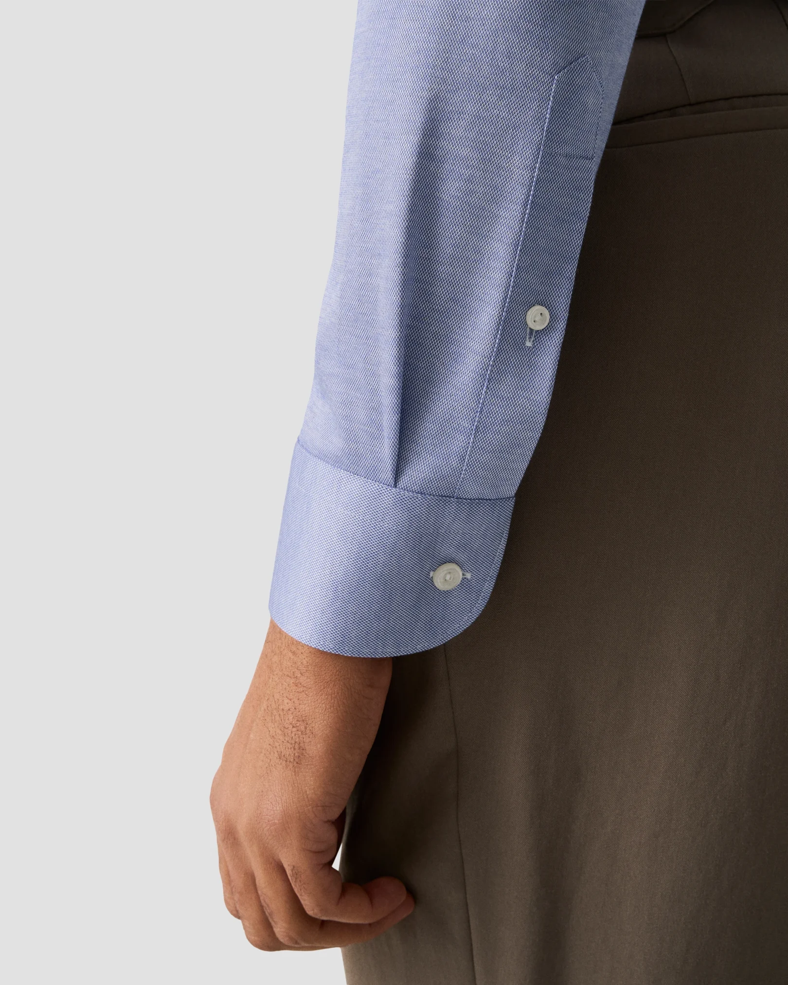 Eton - mid blue filo di scozia knit shirt