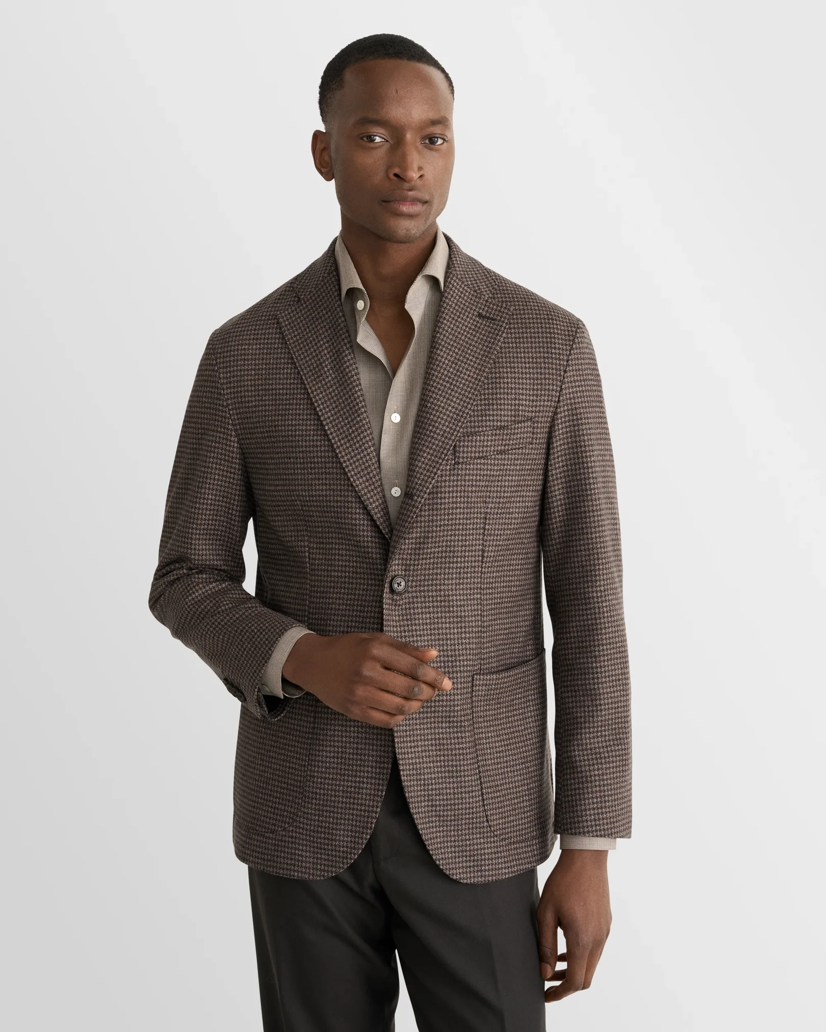 Eton - brown wool cashmere structure soft jacket