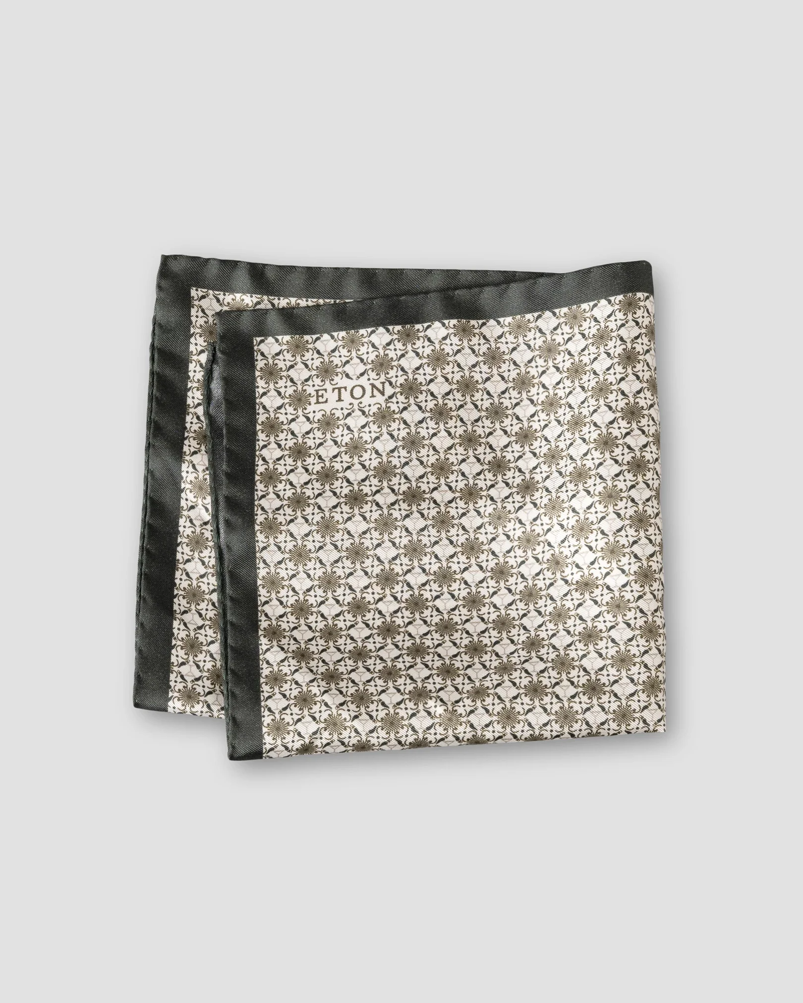 Eton - mid green geometric silk pocket square